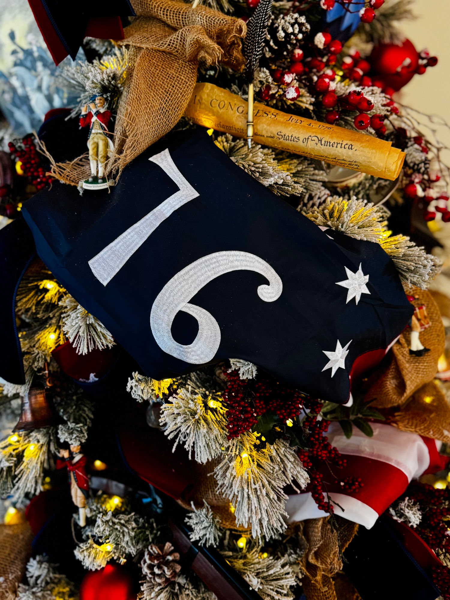 1770s Christmas Ornament Bennington Flag