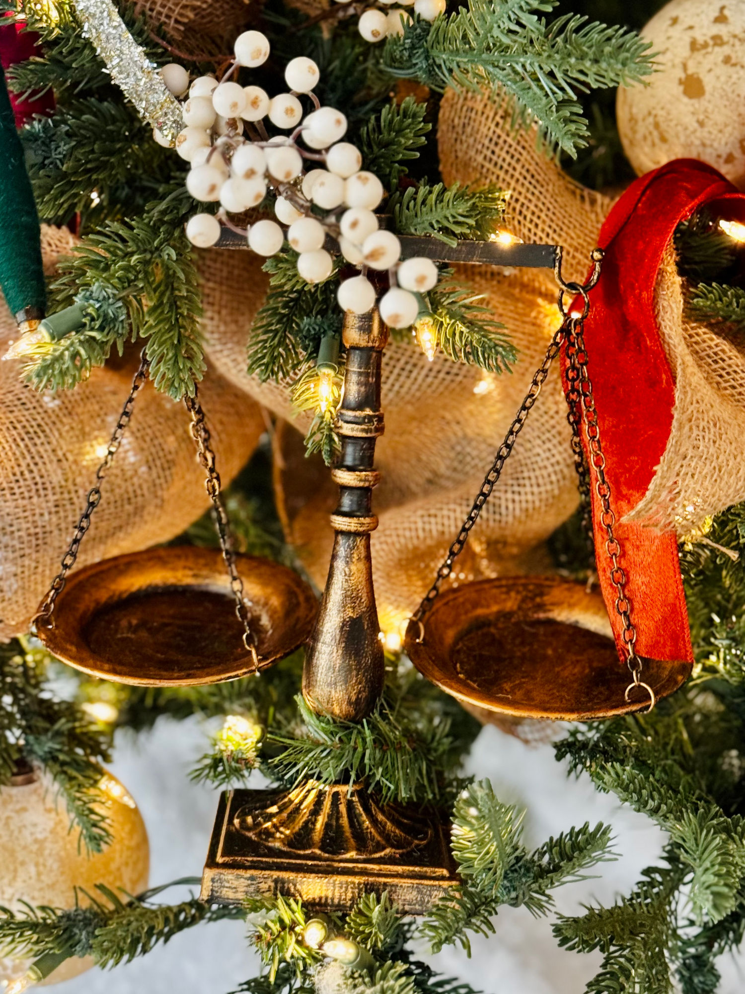 1780s Christmas Ornament Justice Scales