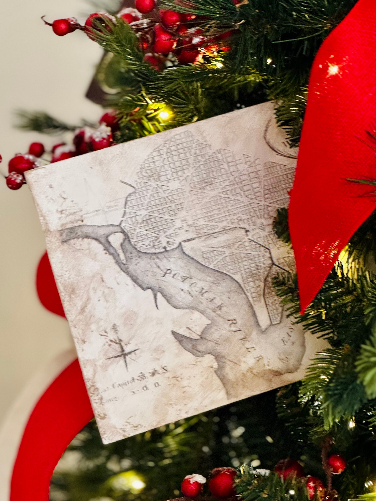 1790 Christmas Ornament Washington DC Map