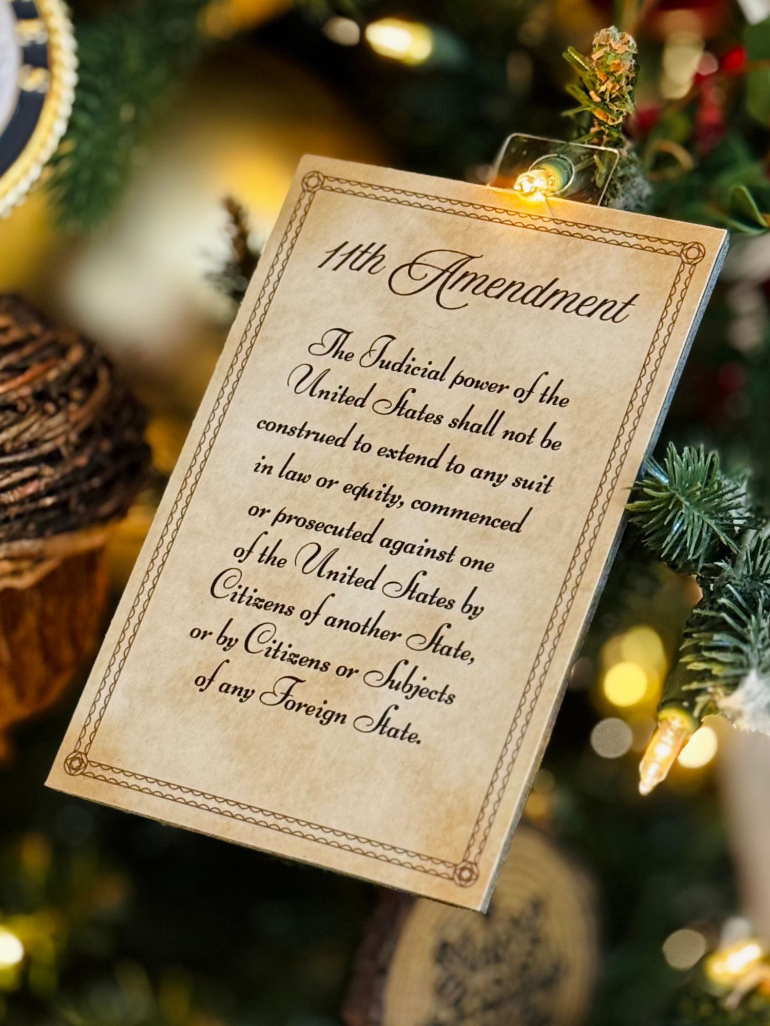 1790s Christmas Ornament 11th Amendment