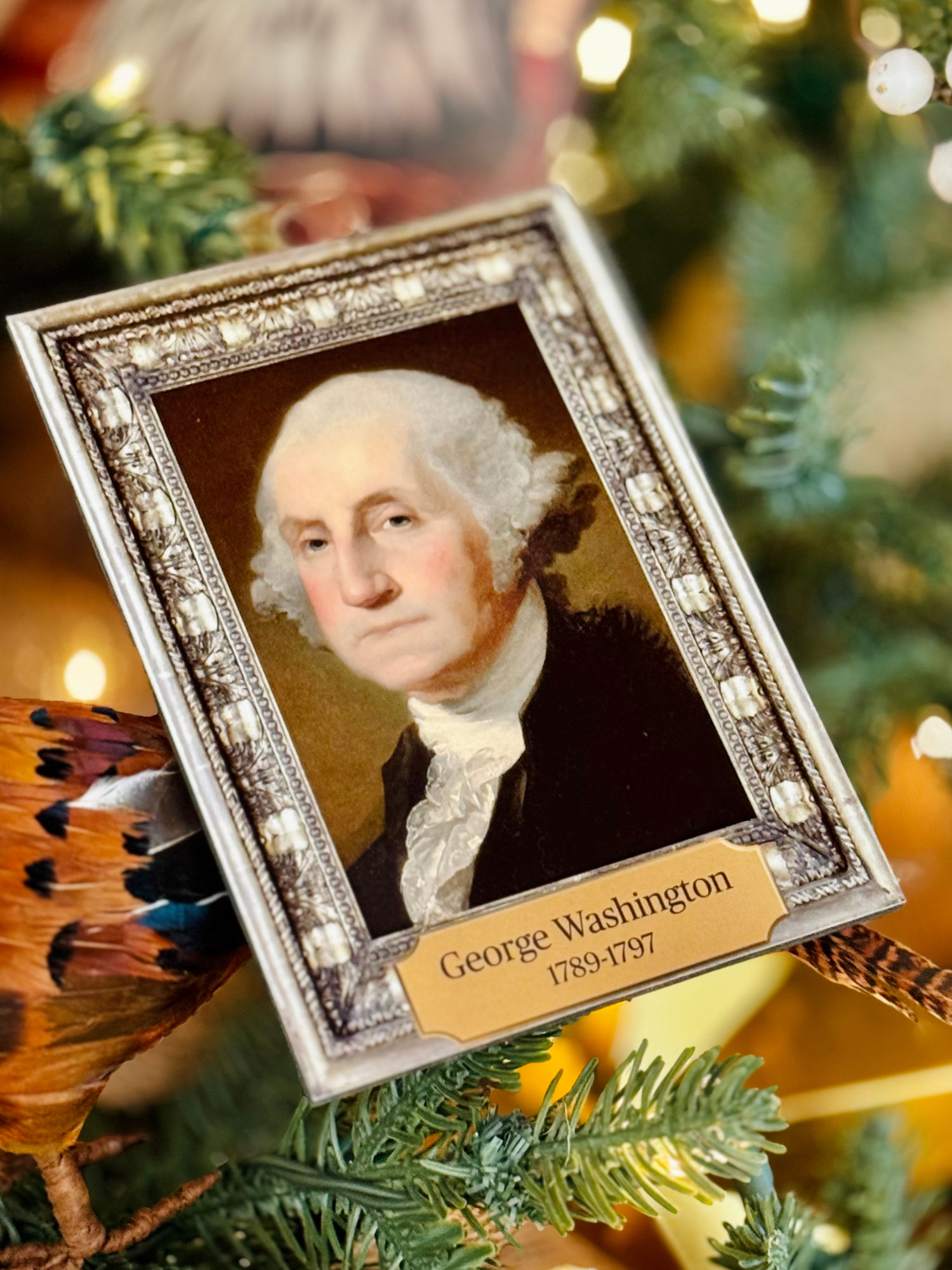 1790s Christmas Ornament George Washington Portrait