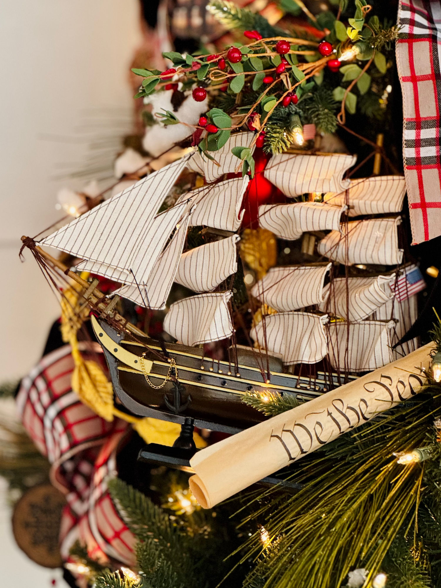 1790s Christmas Ornament USS Constitution