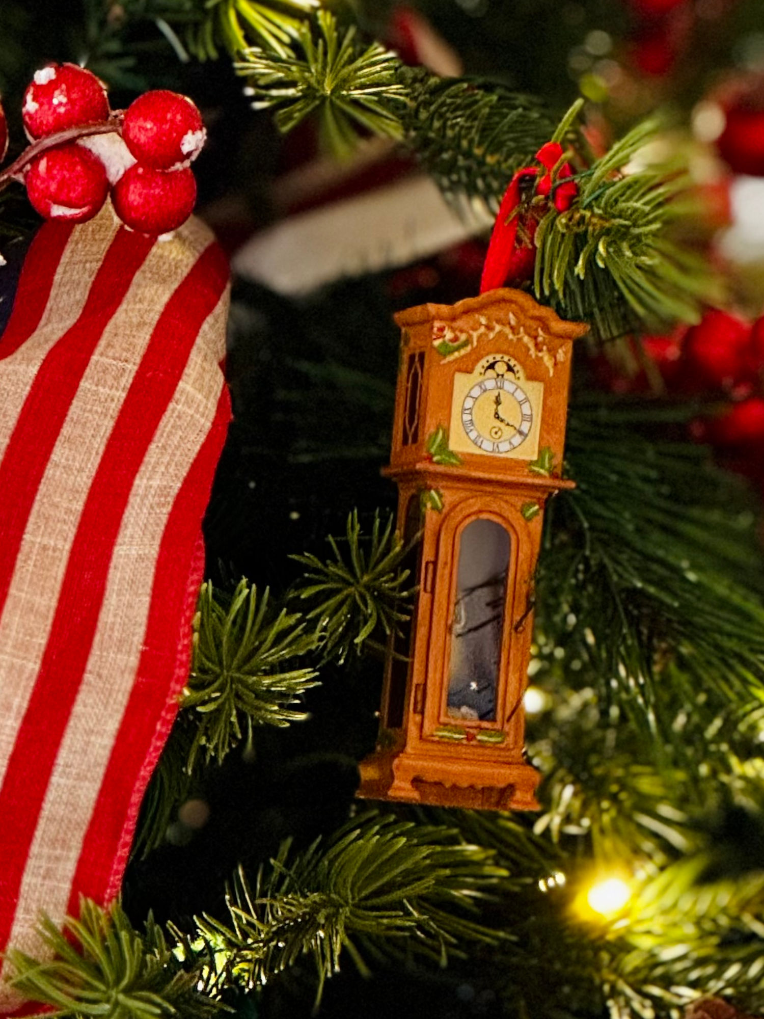 1800s Christmas Ornament Longcase Clock