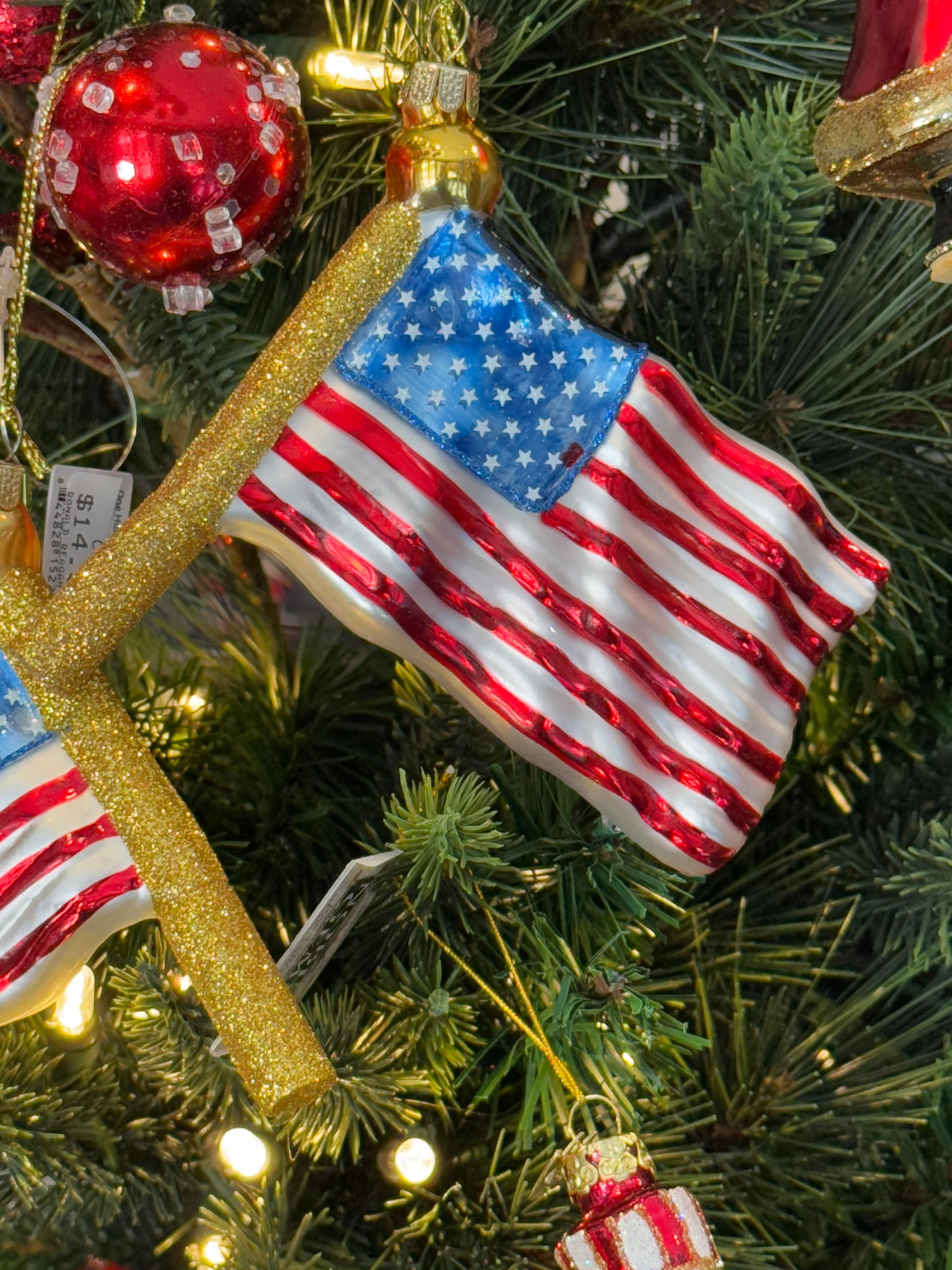 American Flag Christmas Ornament Reagan Library Gift Shop American Flag Christmas Ornament