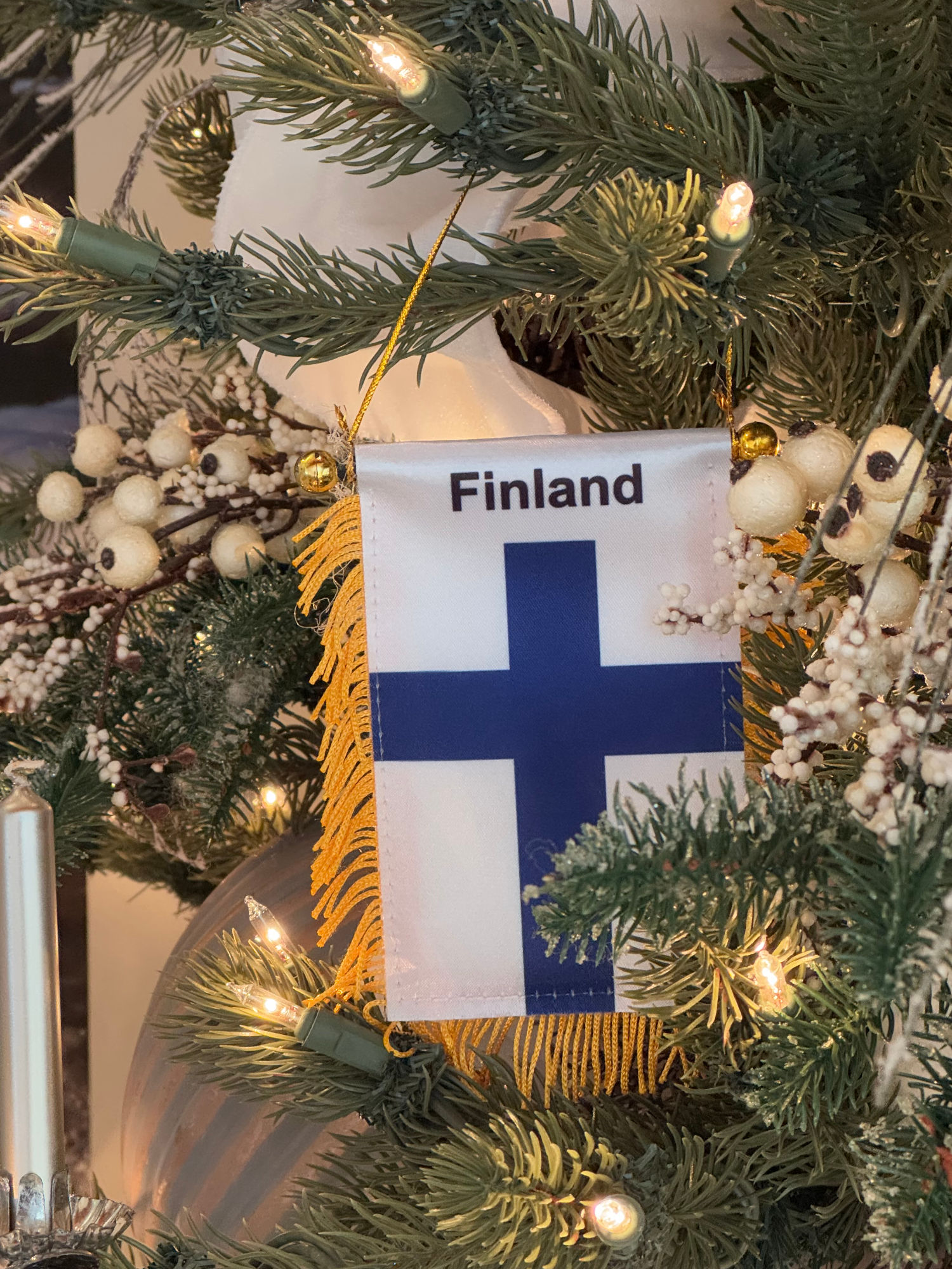Finnish Flag Christmas Ornament Finnish Flag Christmas Ornament