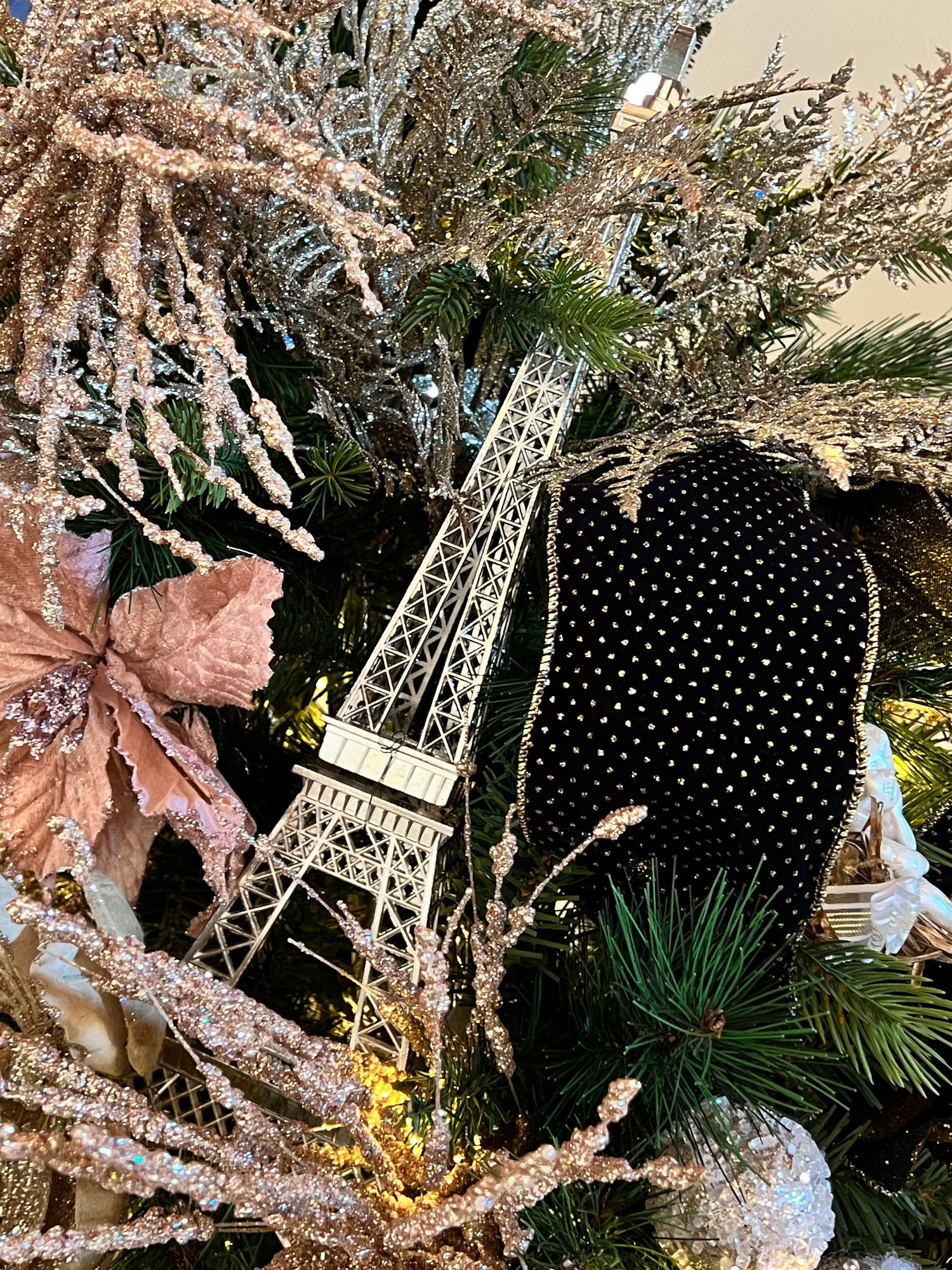French Eiffel Tower Christmas Ornament