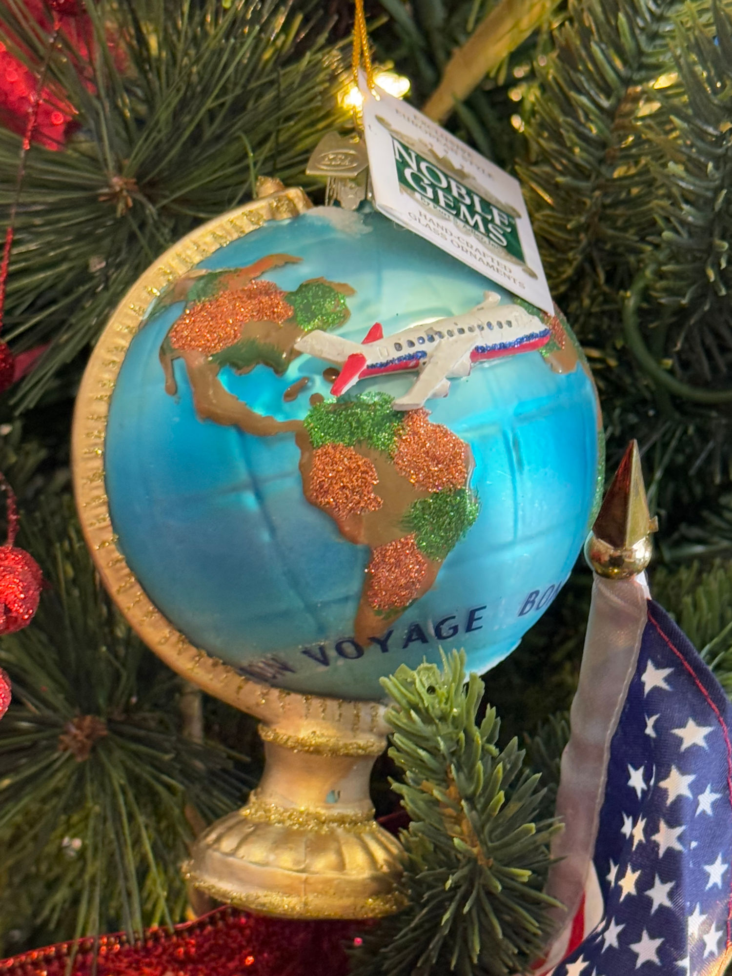 Globe Christmas Ornament Reagan Library Gift Shop Globe Christmas Ornament