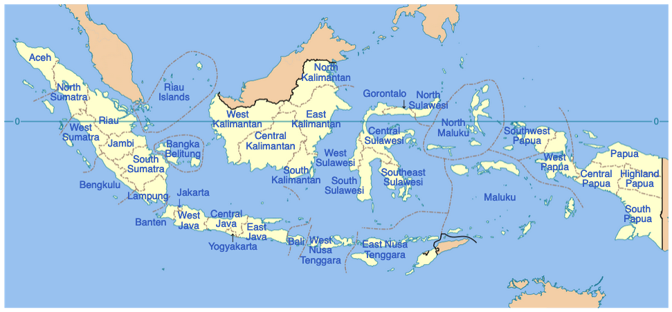 Indonesia has 38 Provinces