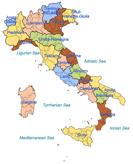 Italy has 20 Regions