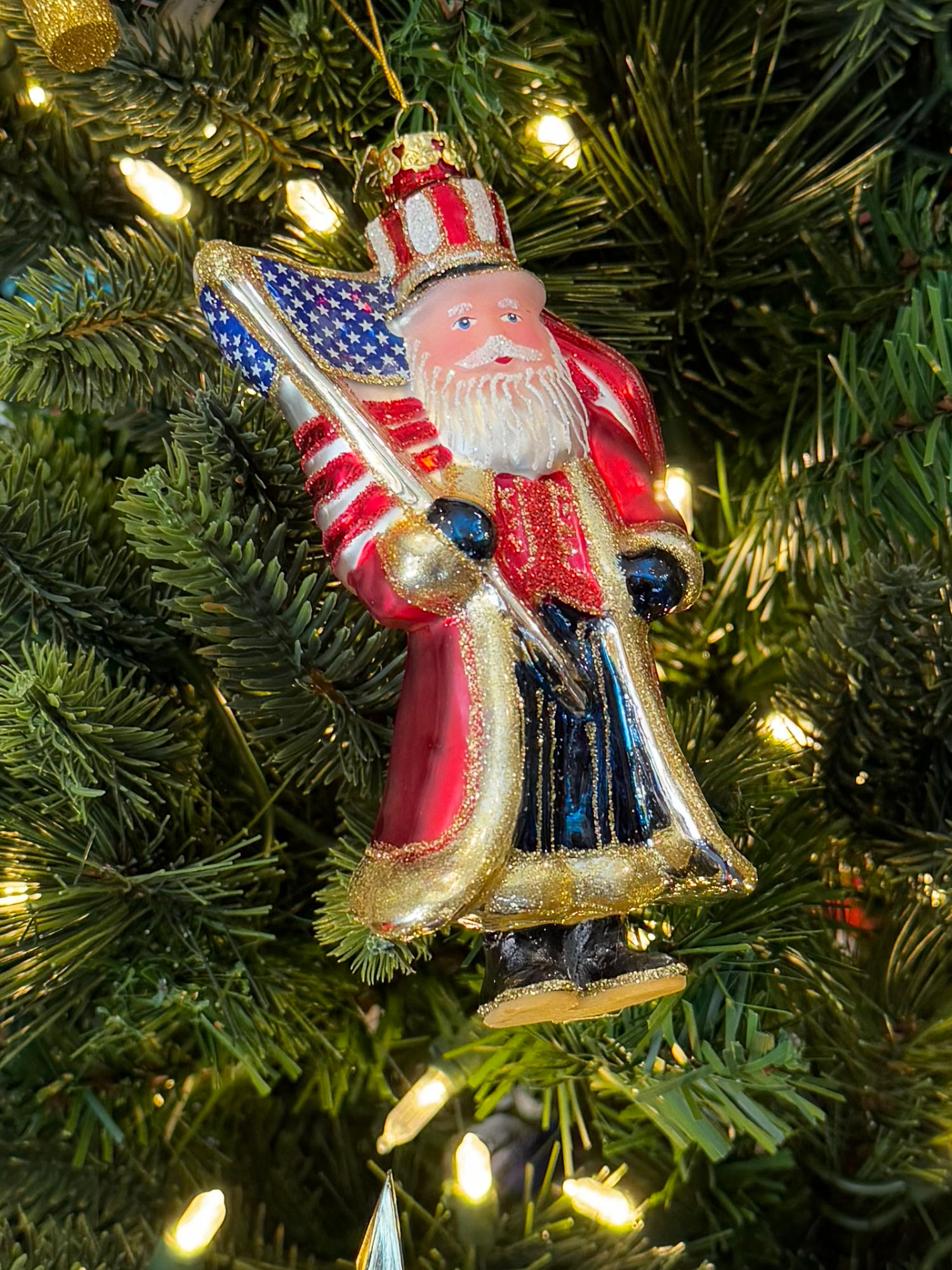 Patriotic Santa Christmas Ornament Reagan Library Gift Shop Patriotic Santa Christmas Ornament