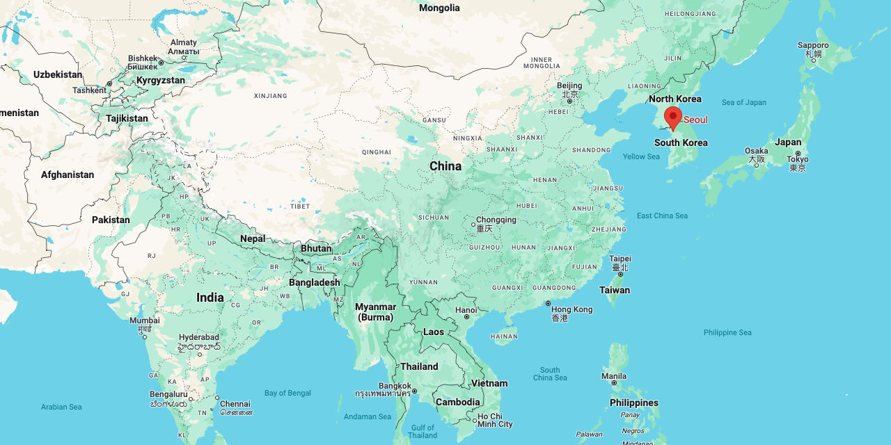 Seoul, South Korea on Google Maps