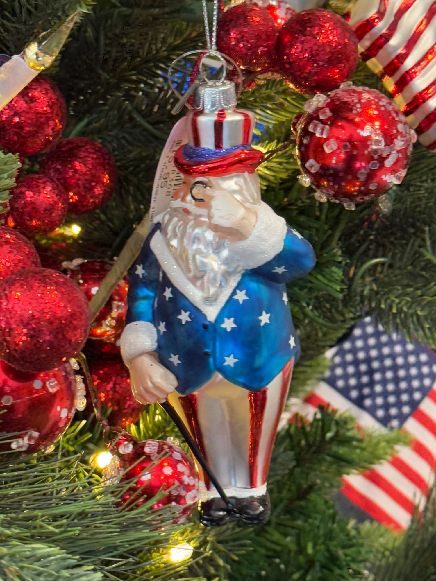 Uncle Sam Santa Christmas Ornament Reagan Library Gift Shop Uncle Sam Santa Christmas Ornament