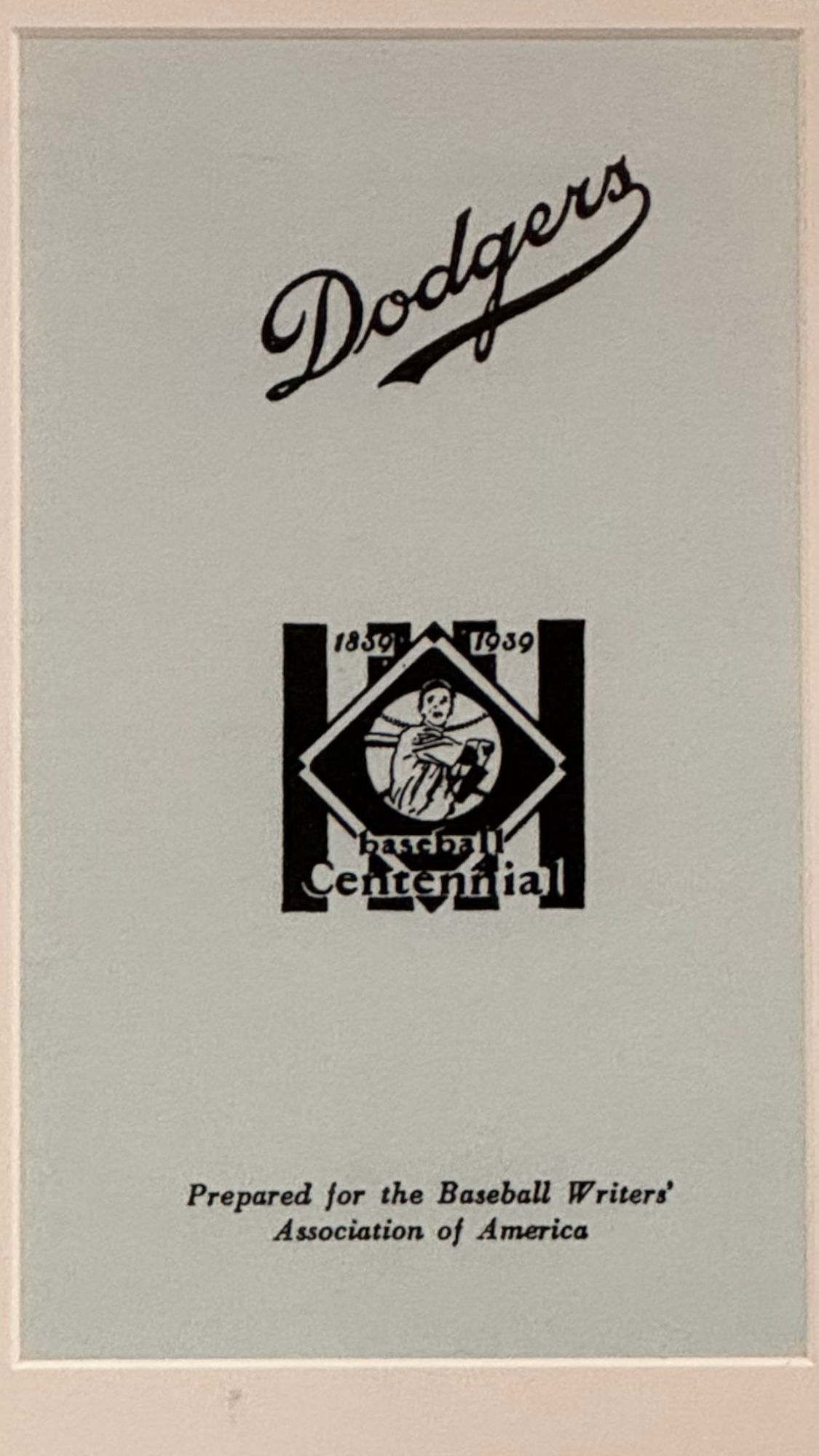 1939 Dodgers Cover 1939 Dodgers Cover