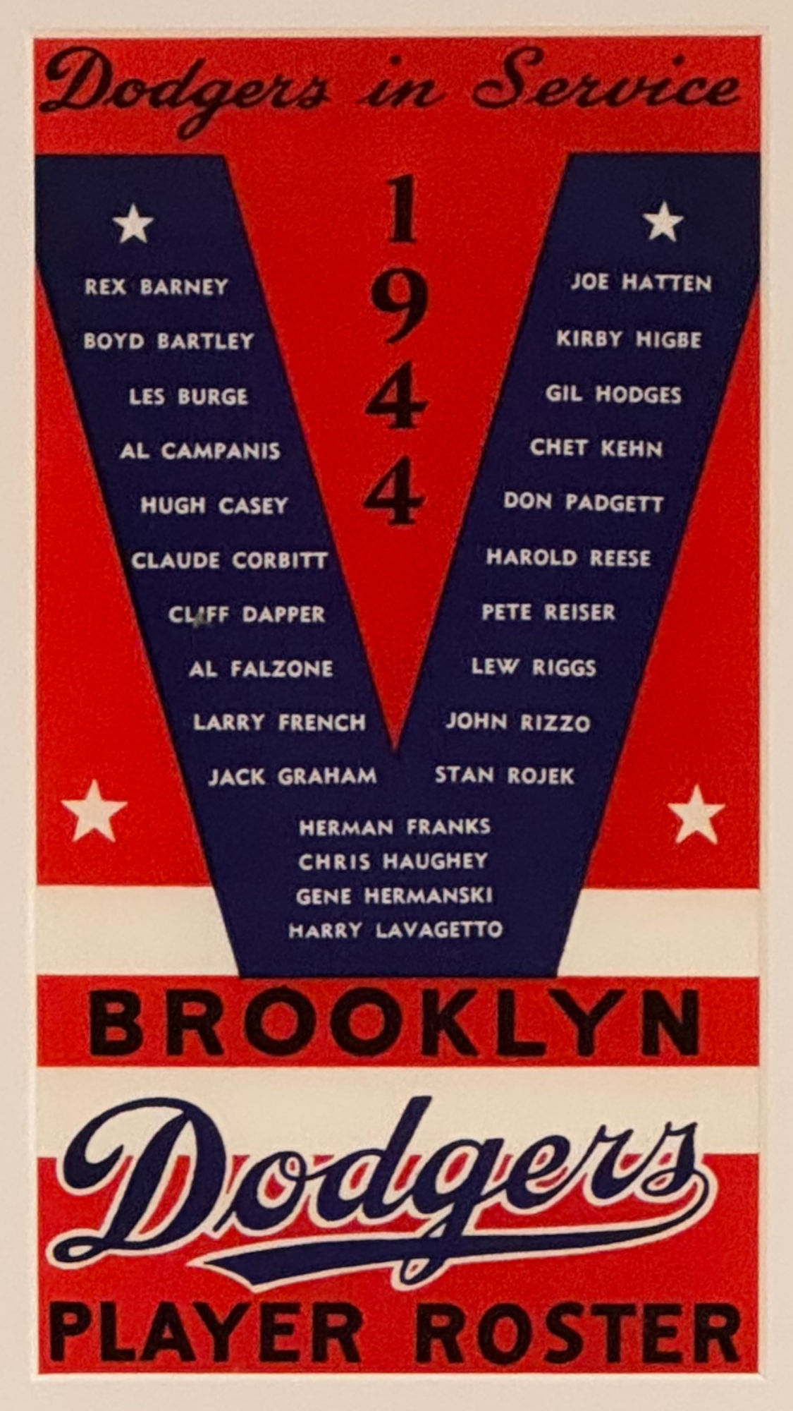 1944 Brooklyn Dodgers Cover 1944 Brooklyn Dodgers Cover