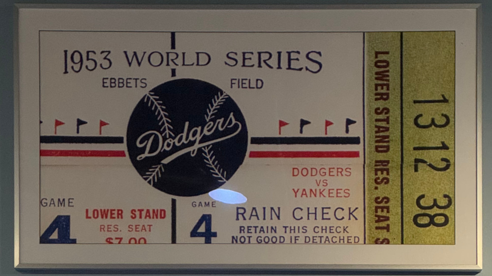 1953 World Series Ticket Ebbets Field