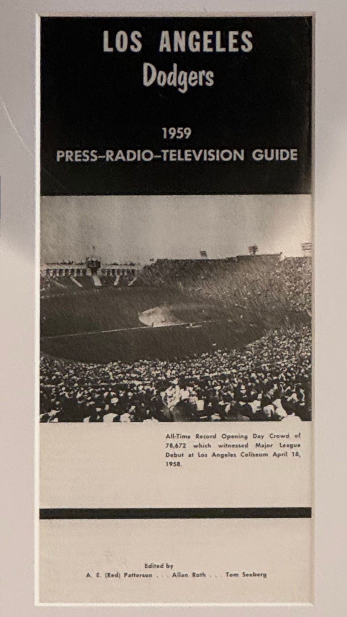 1959 Los Angeles Dodgers Press Radio Television Guide Cover 1959 Los Angeles Dodgers Press Radio Television Guide Cover