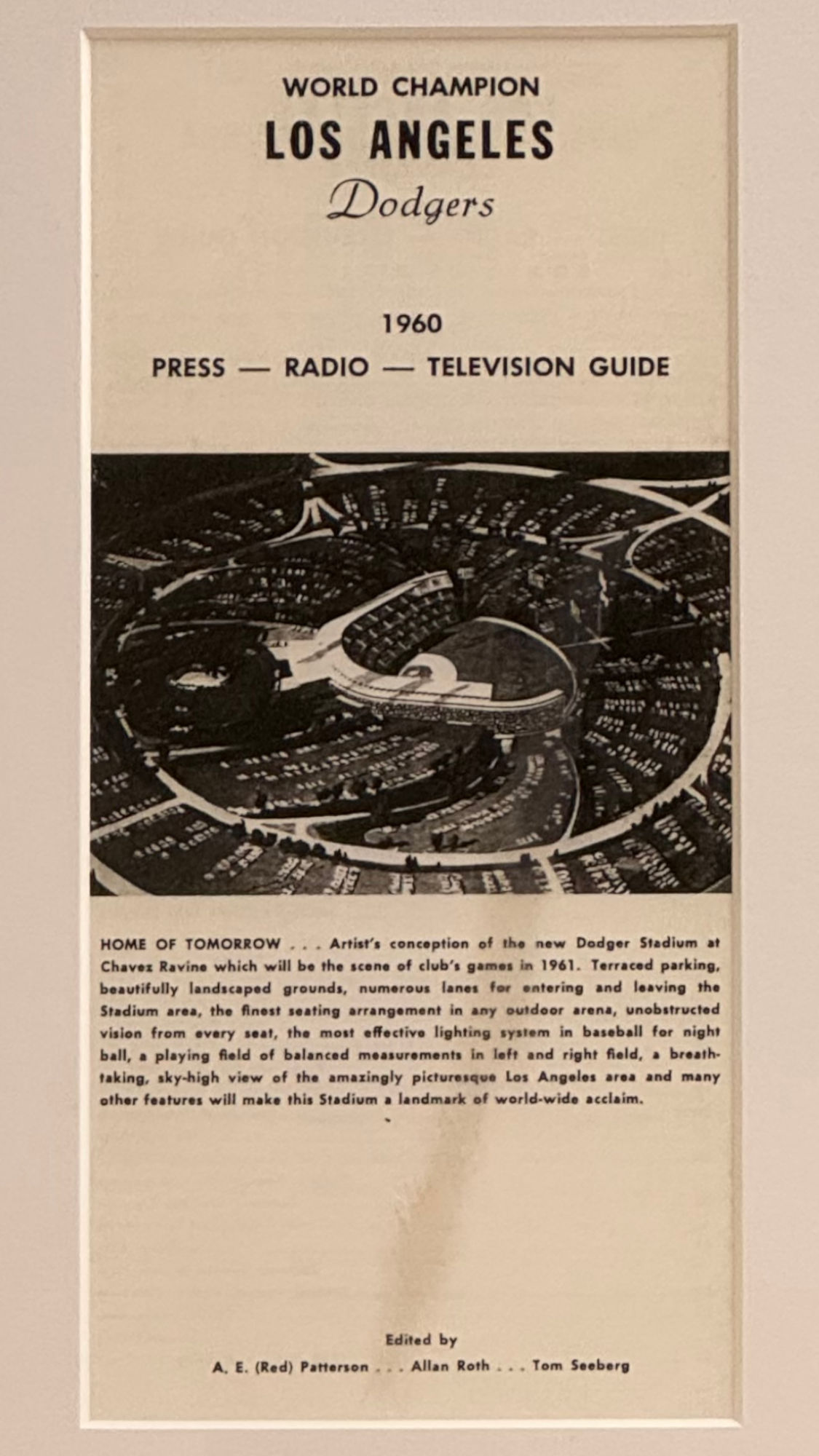 1960 Los Angeles Dodgers Press Radio Television Guide Cover 1960 Los Angeles Dodgers Press Radio Television Guide Cover