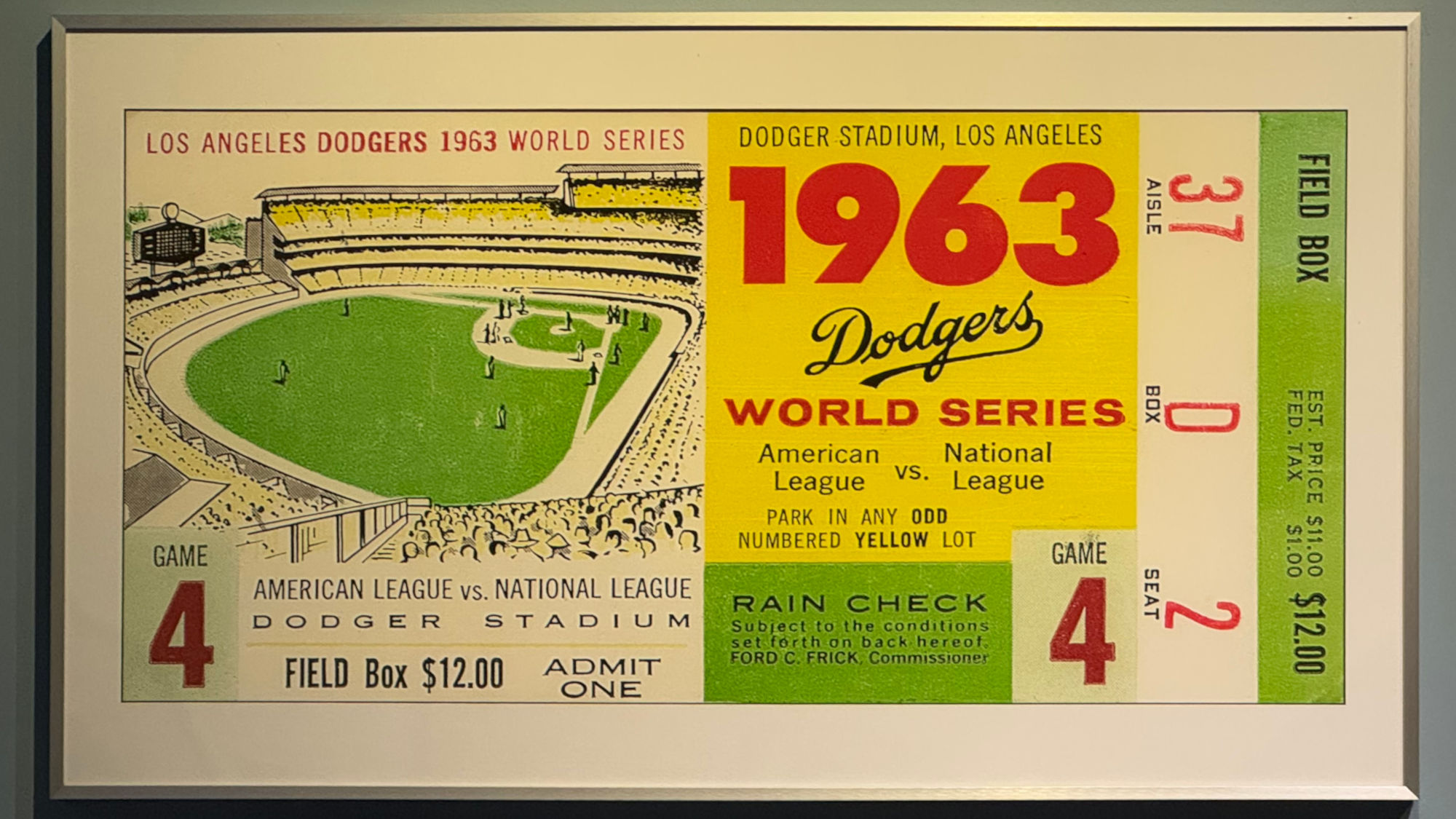 1963 World Series Ticket Dodger Stadium
