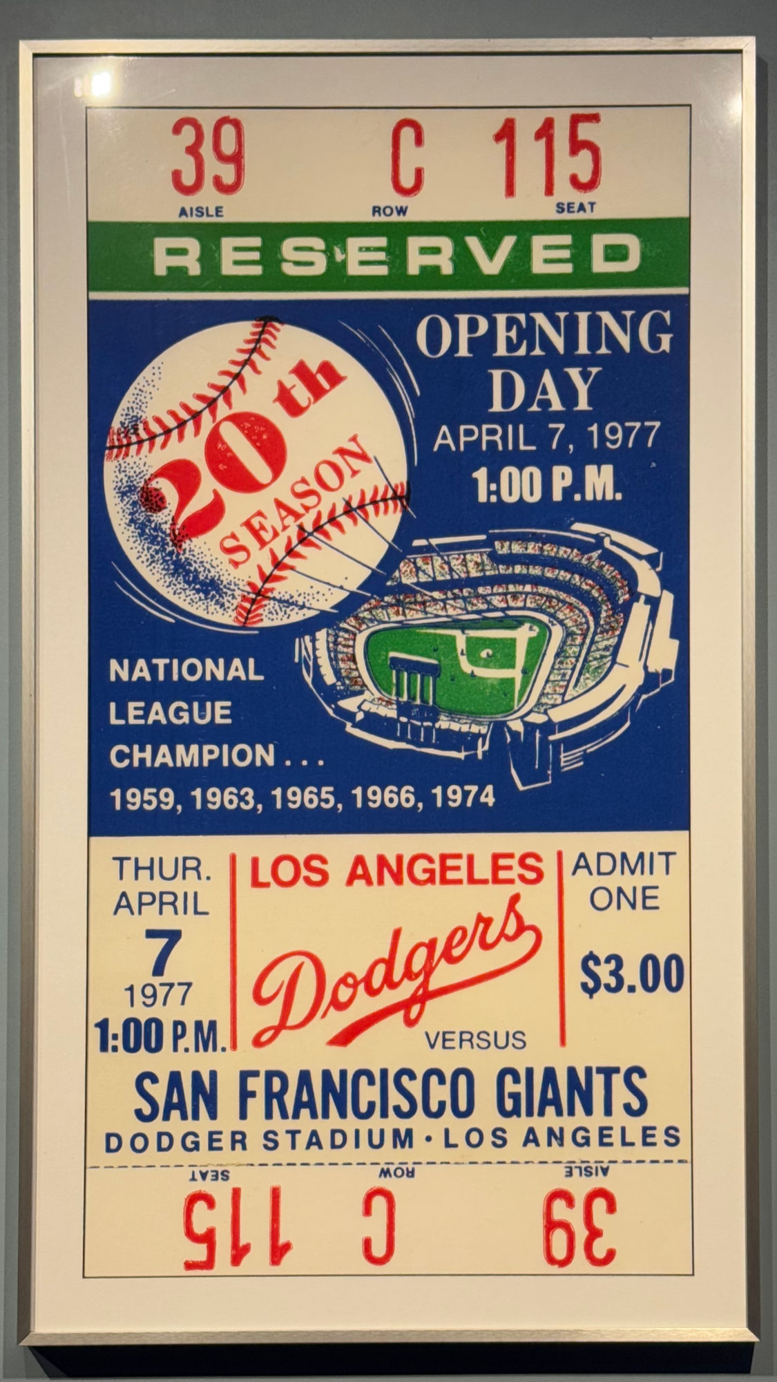 Dodger Stadium 1977 Opening Day
