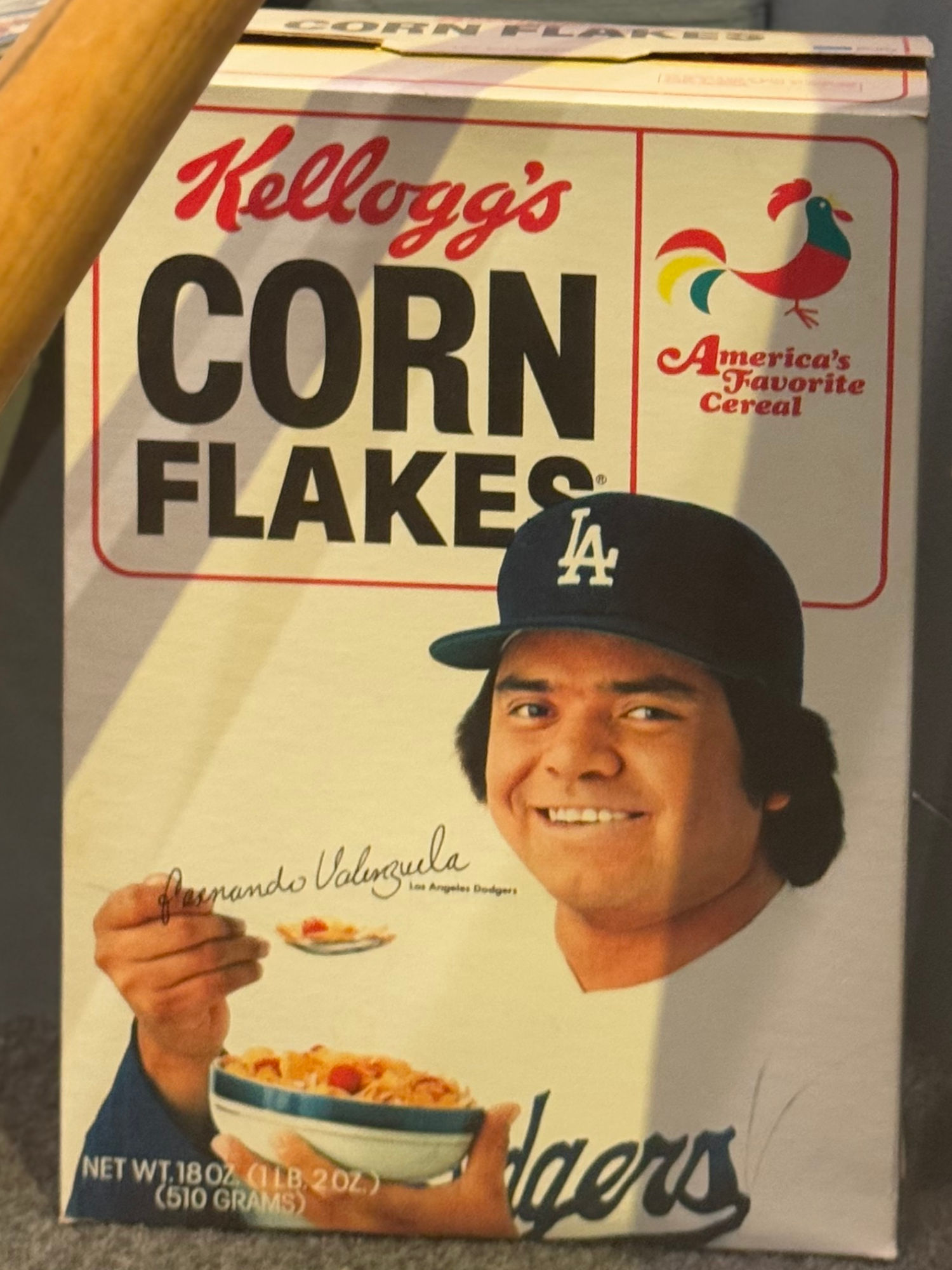 1981 Corn Flakes Box Fernando Valenzuela