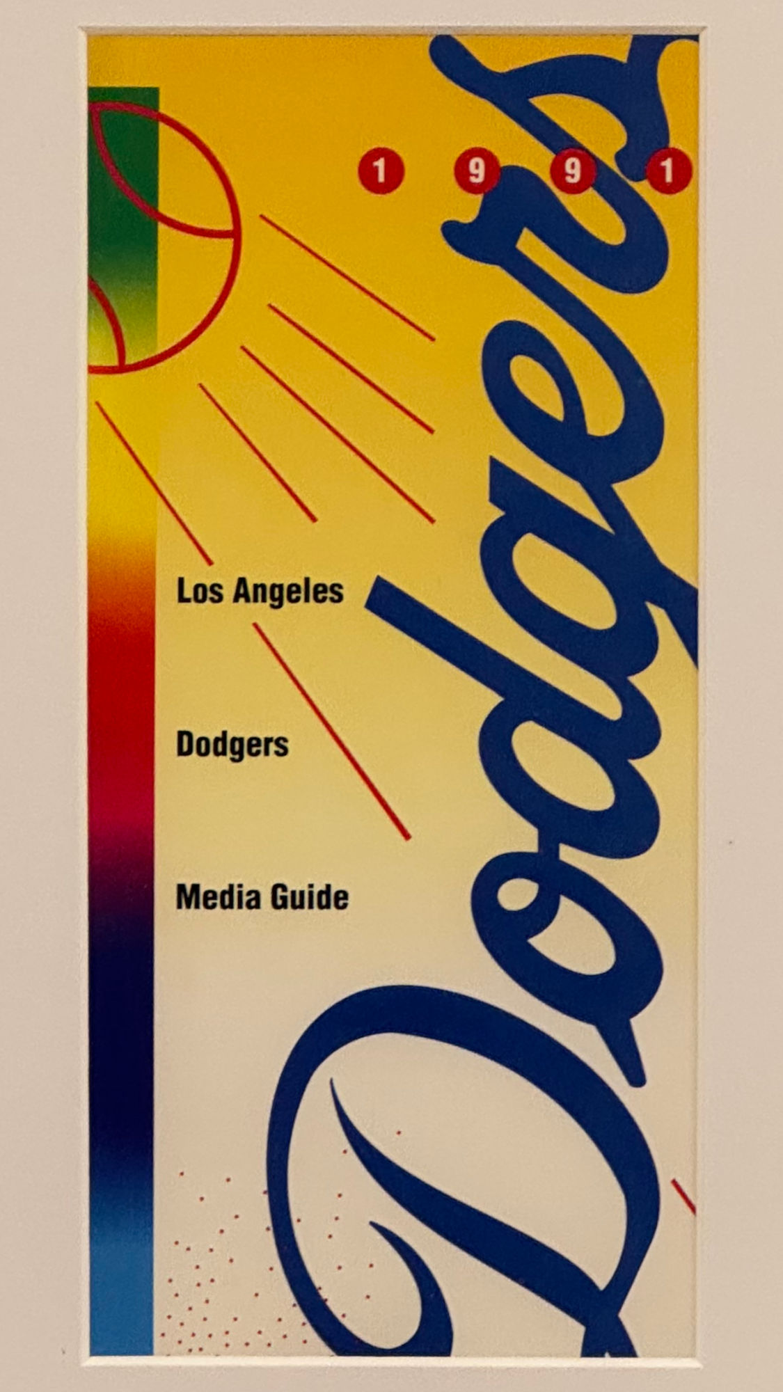 1991 Los Angeles Dodgers Media Guide Cover 1991 Los Angeles Dodgers Media Guide Cover