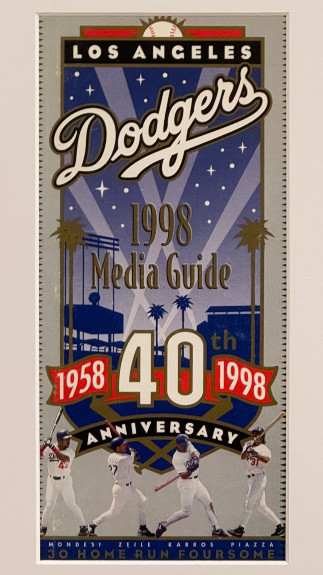 1998 Los Angeles Dodgers Media Guide Cover 1998 Los Angeles Dodgers Media Guide Cover