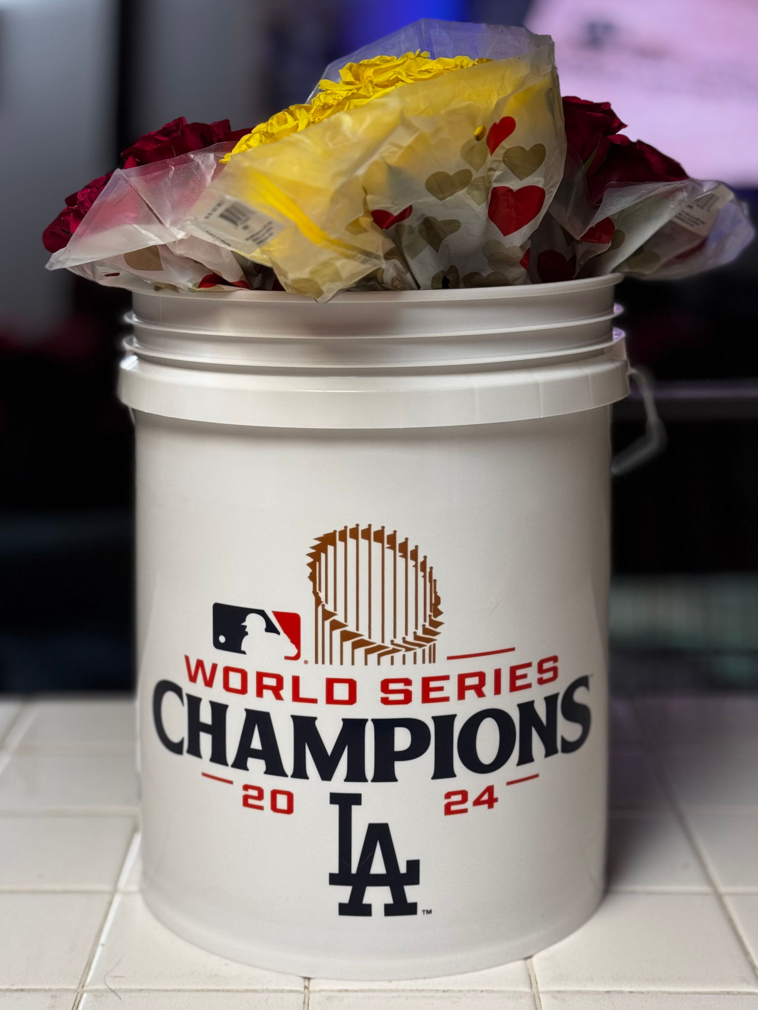2024 Dodgers Home Depot Bucket Flowers