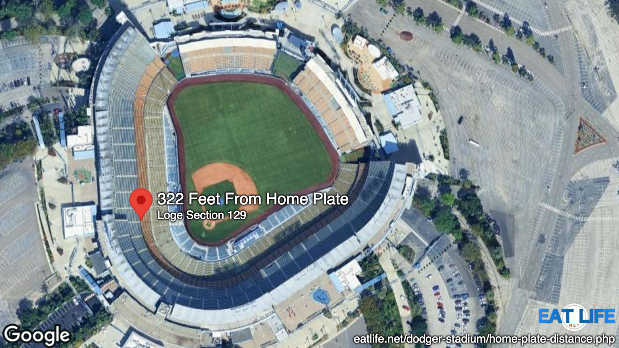 Dodger Stadium 322 Feet From Home Plate Loge Section 129