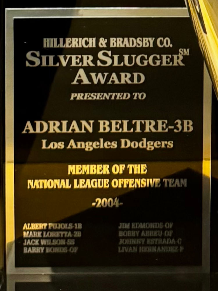 2004 Silver Slugger Award Adrian Beltre Adrian Beltre 2004 Silver Slugger Award