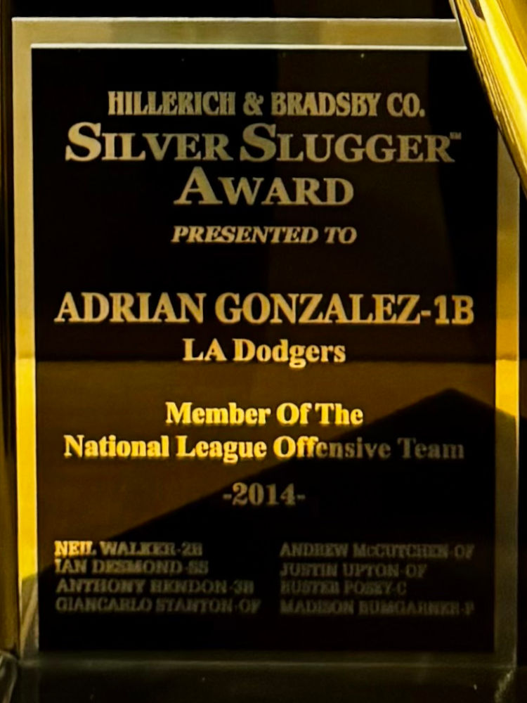 2014 Silver Slugger Award Adrian Gonzalez Adrian Gonzalez 2014 Silver Slugger Award