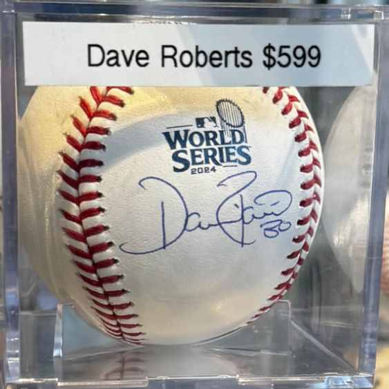 Dave Roberts Autographed Baseball Art of the Game Dave Roberts