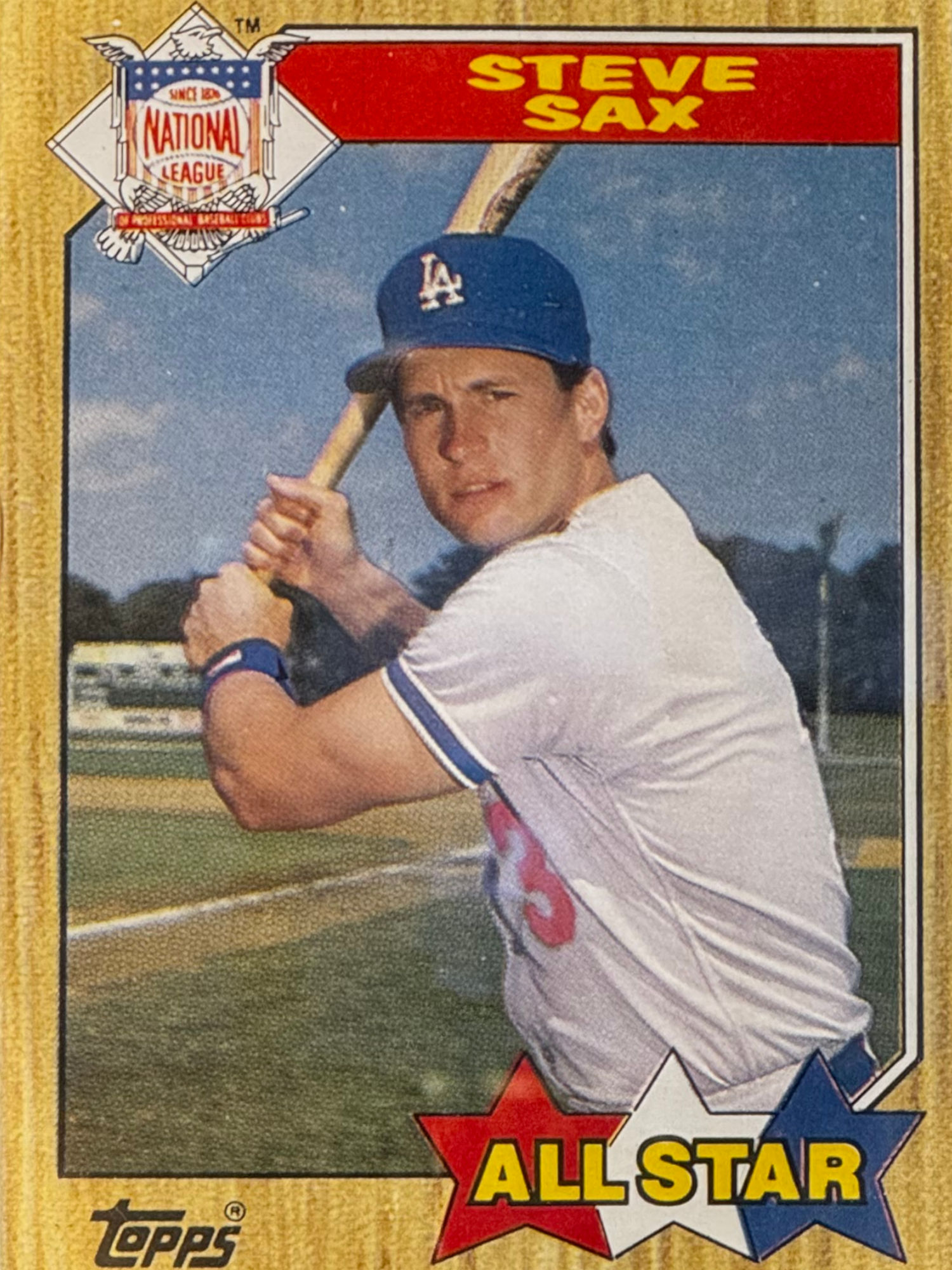 Steve Sax's Baseball Card Steve Sax's Baseball Card