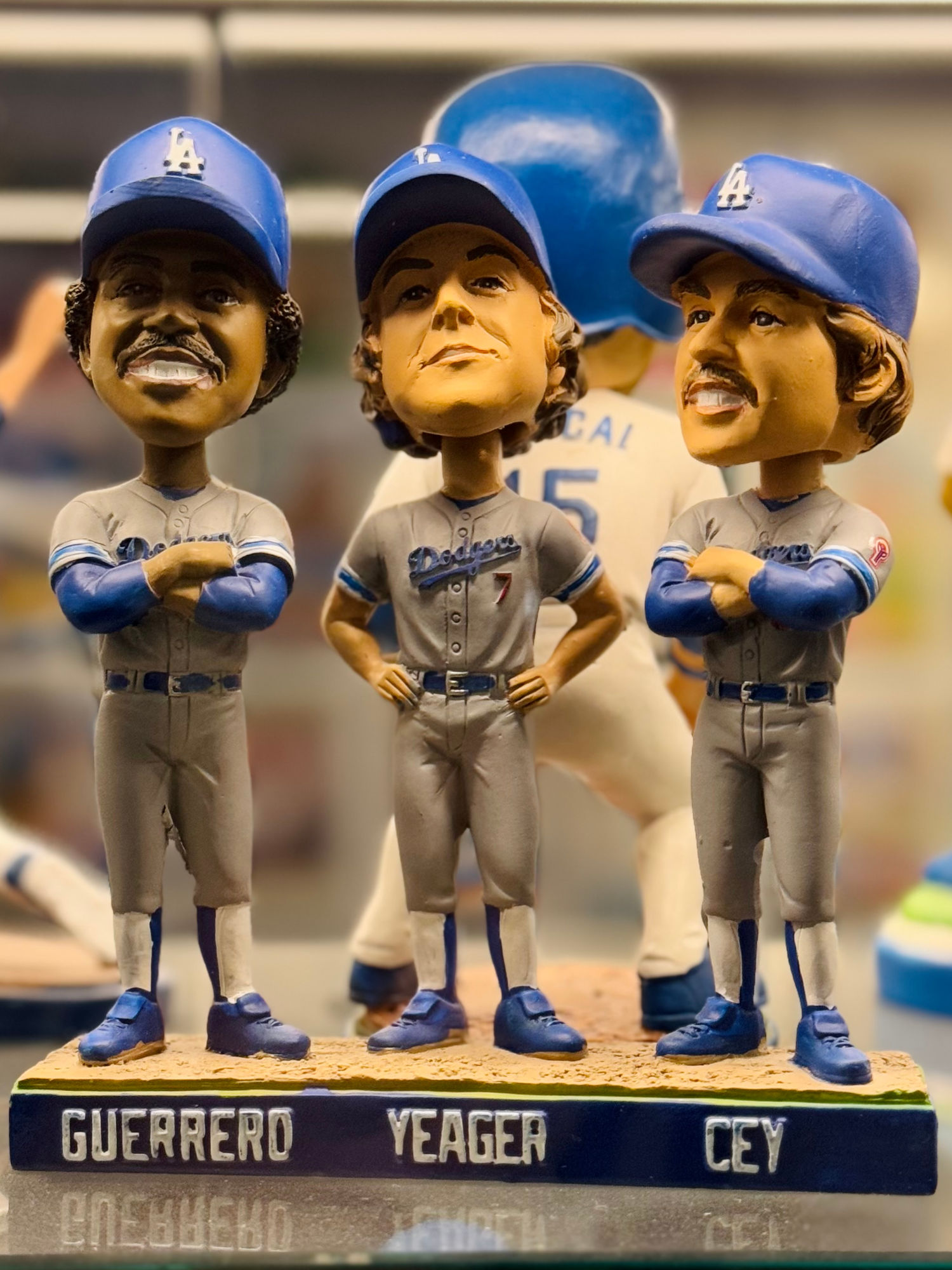 Guerrerro Yeager Cey Baseline Club Bobbleheads Guerrerro Yeager Cey