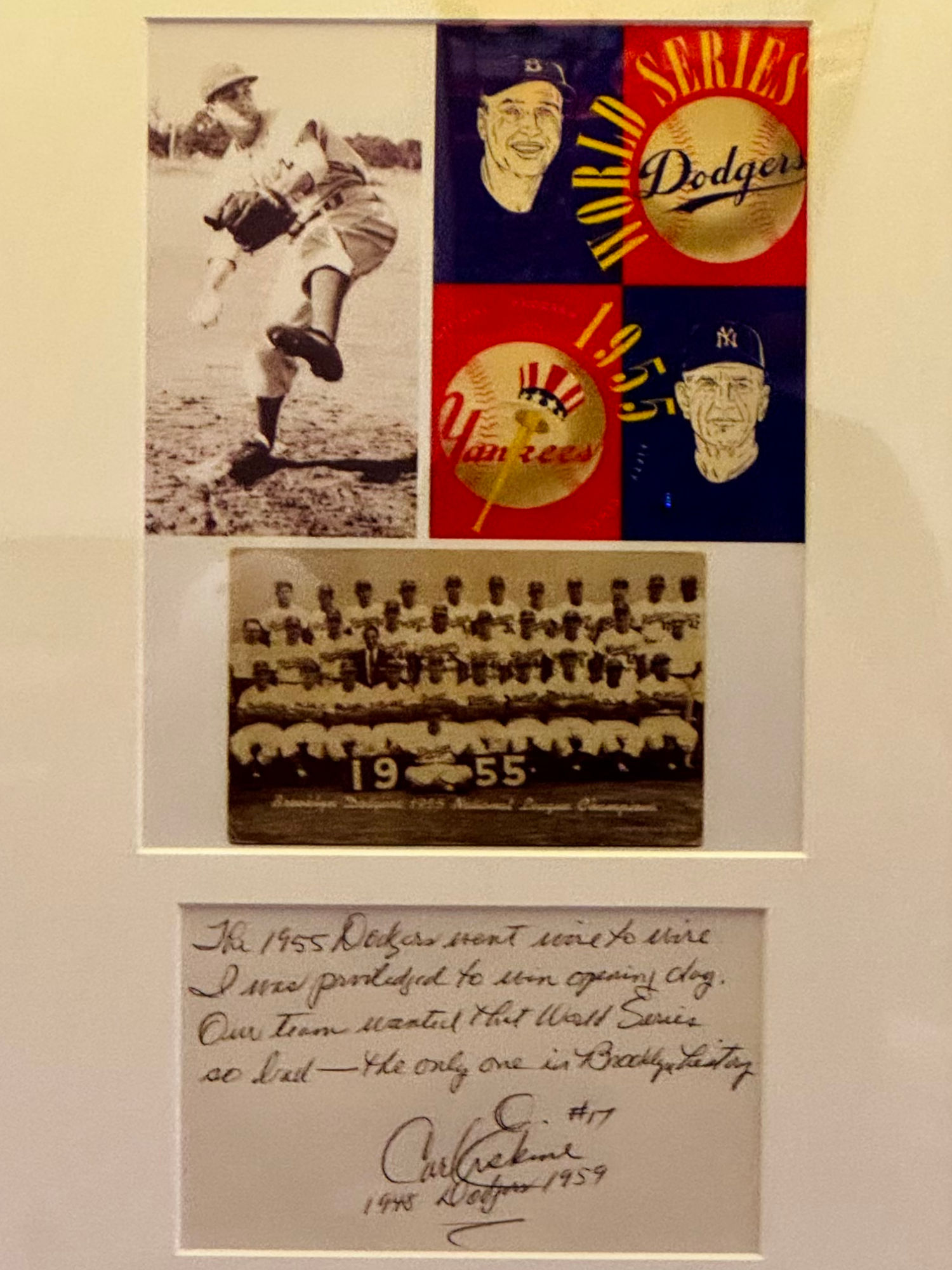 Carl Erskine Handwritten Note Carl Erskine Handwritten Note