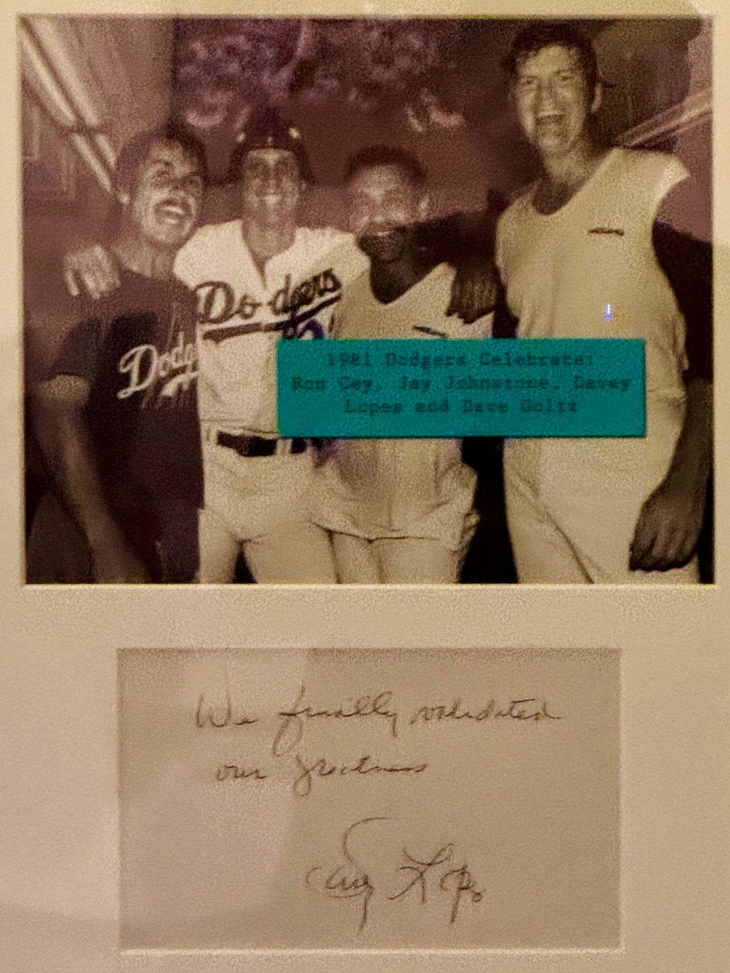 Davey Lopes Handwritten Note Davey Lopes Handwritten Note