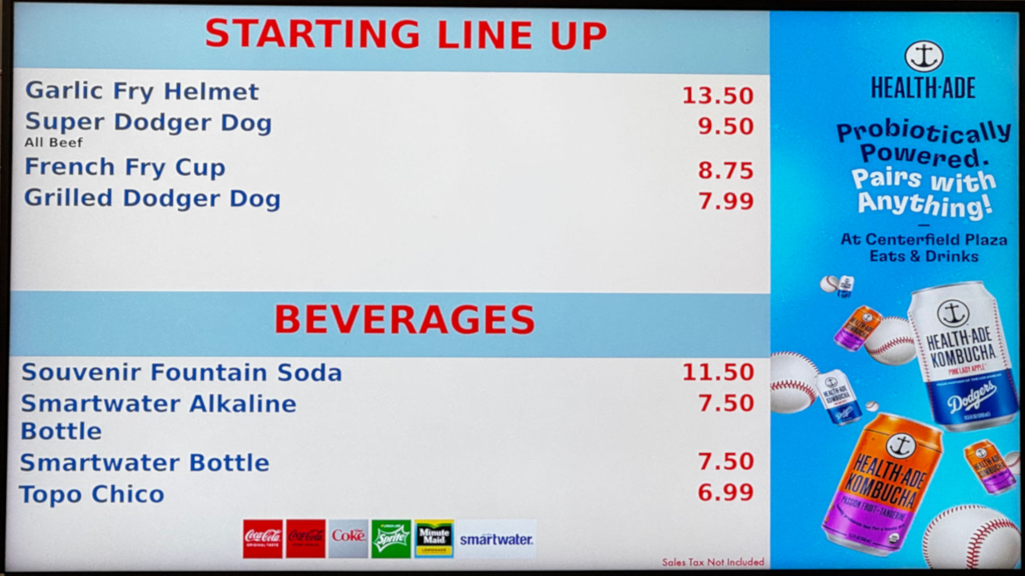 Loge Section 140 Menu Dodger Dogs Express Loge Section 140 Menu