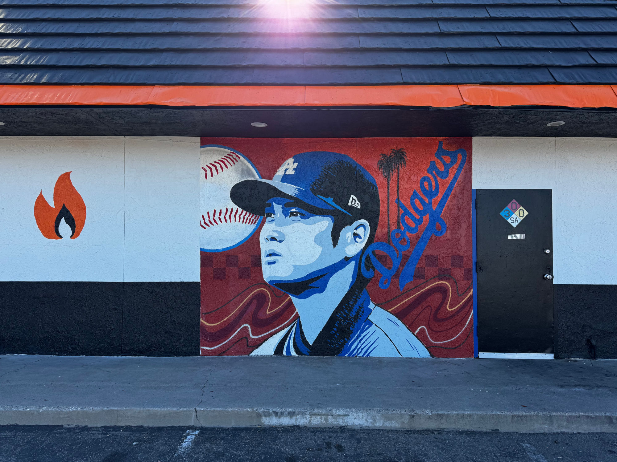Olympic Flame Burgers Dodger Mural Olympic Flame Burgers