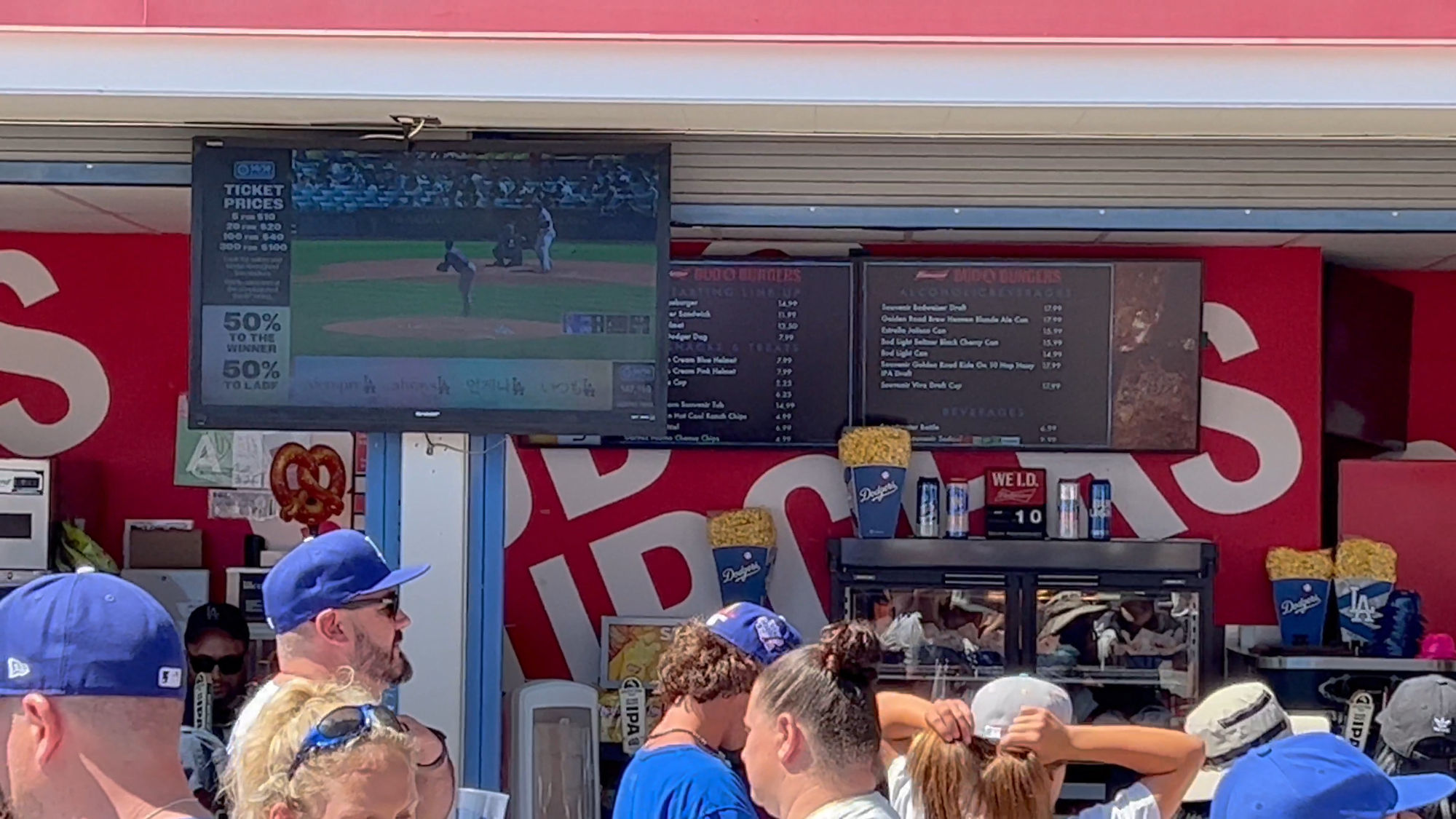 Dodger Stadium Bud & Burgers Menu