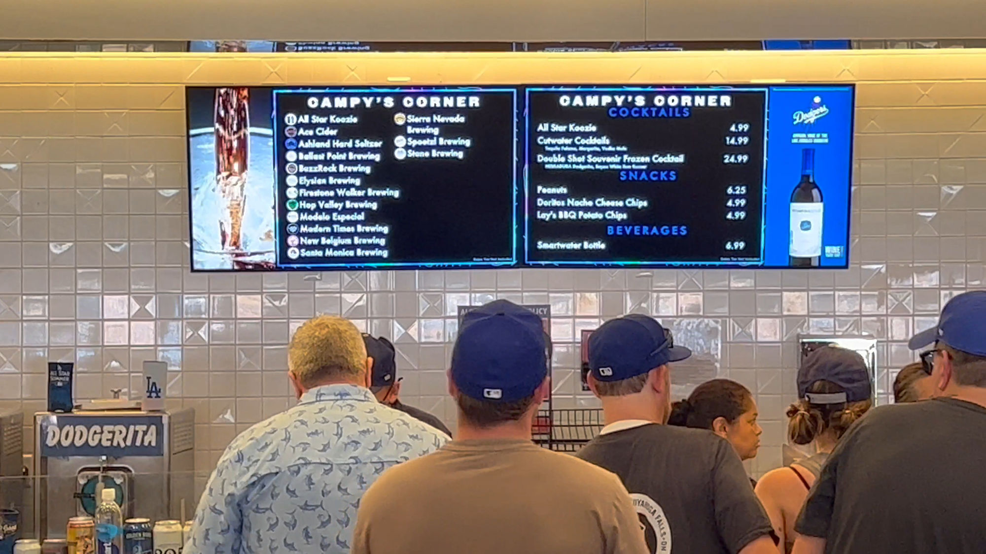 Dodger Stadium Campy's Corner Menu