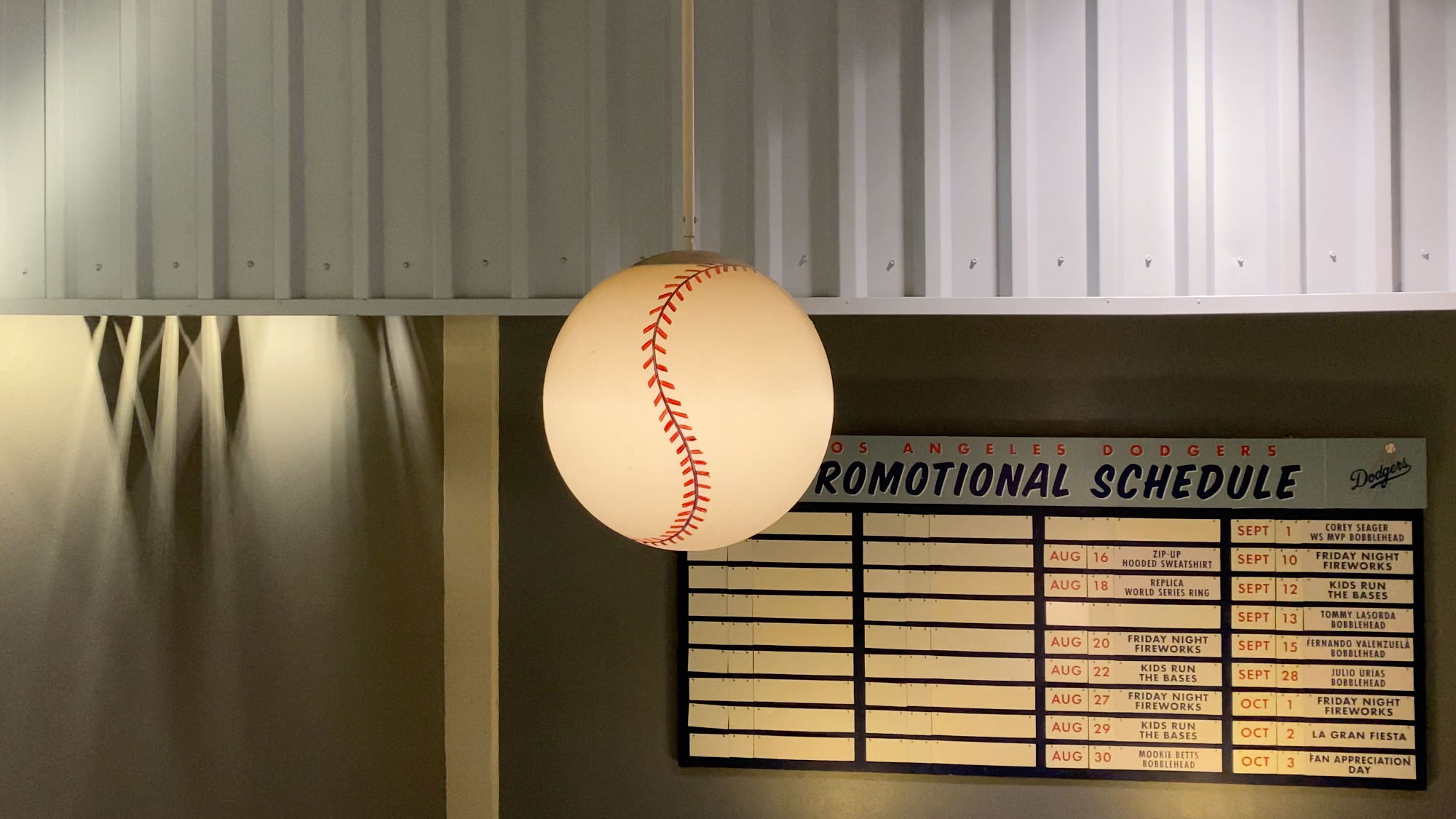 Dodger Stadium Escalator Baseball Light