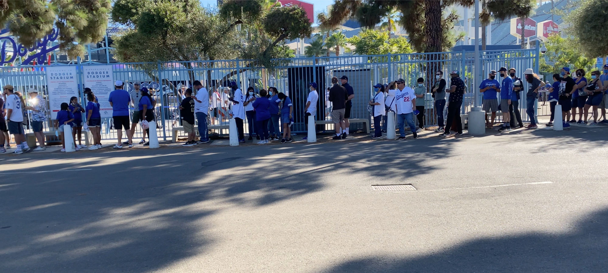 Line after the game Dodger Stadium Express Line after the game