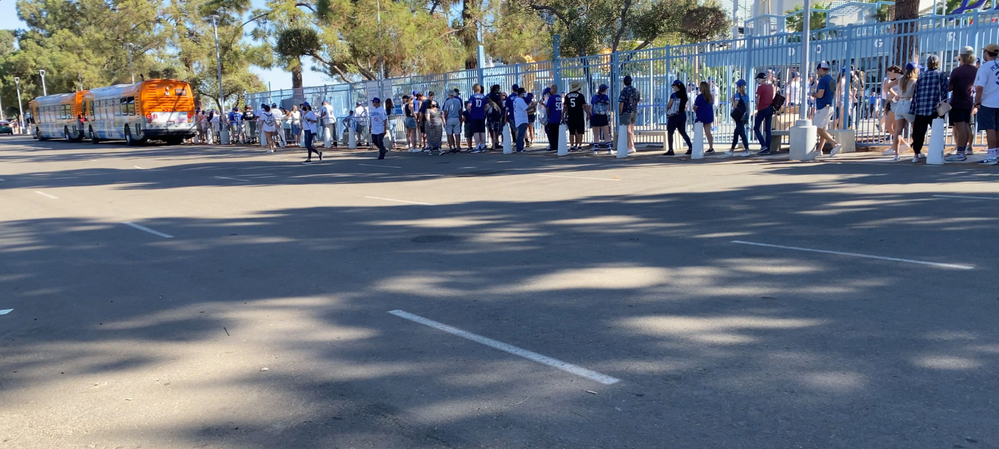 Line after the game Dodger Stadium Express Line after the game