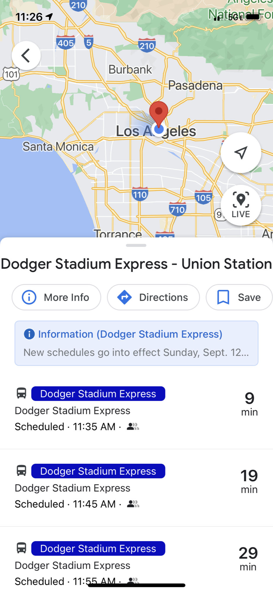 Dodger Stadium Express Route