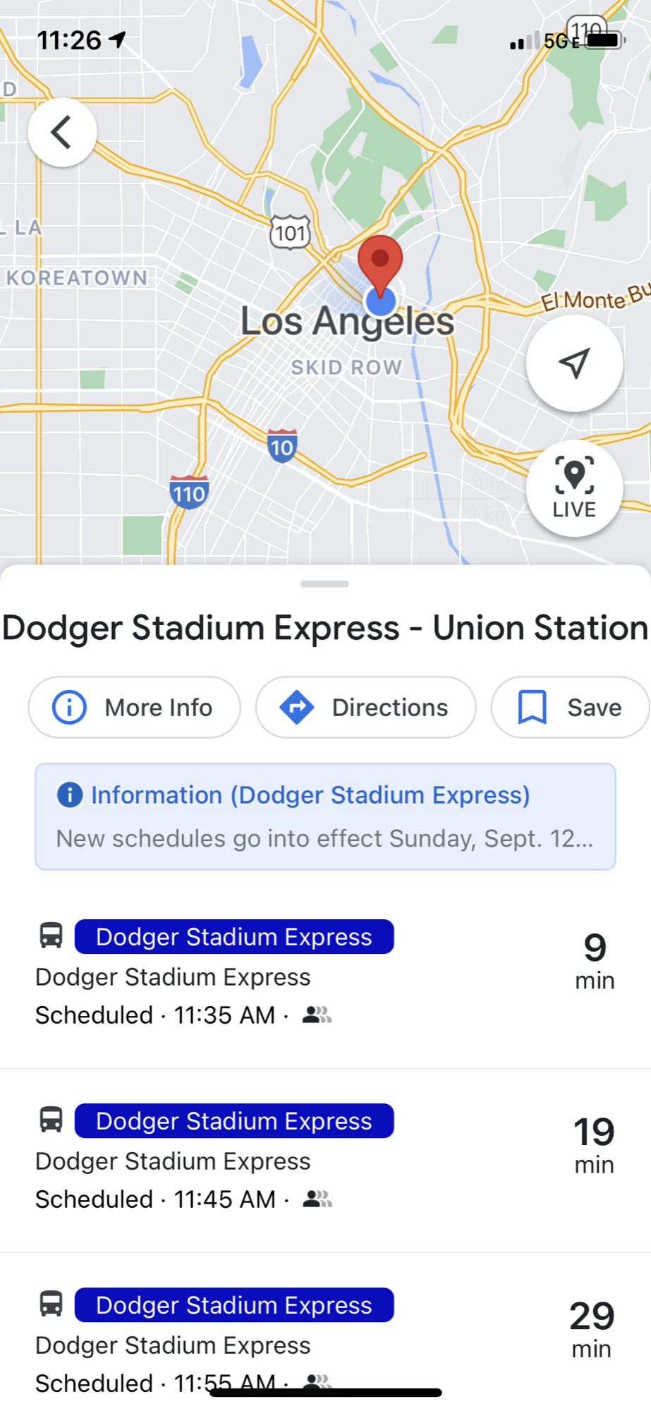 Dodger Stadium Express Route