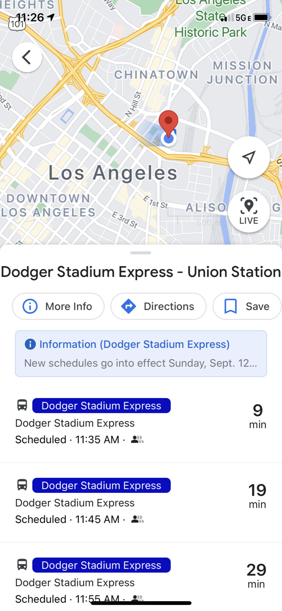 Dodger Stadium Express Route