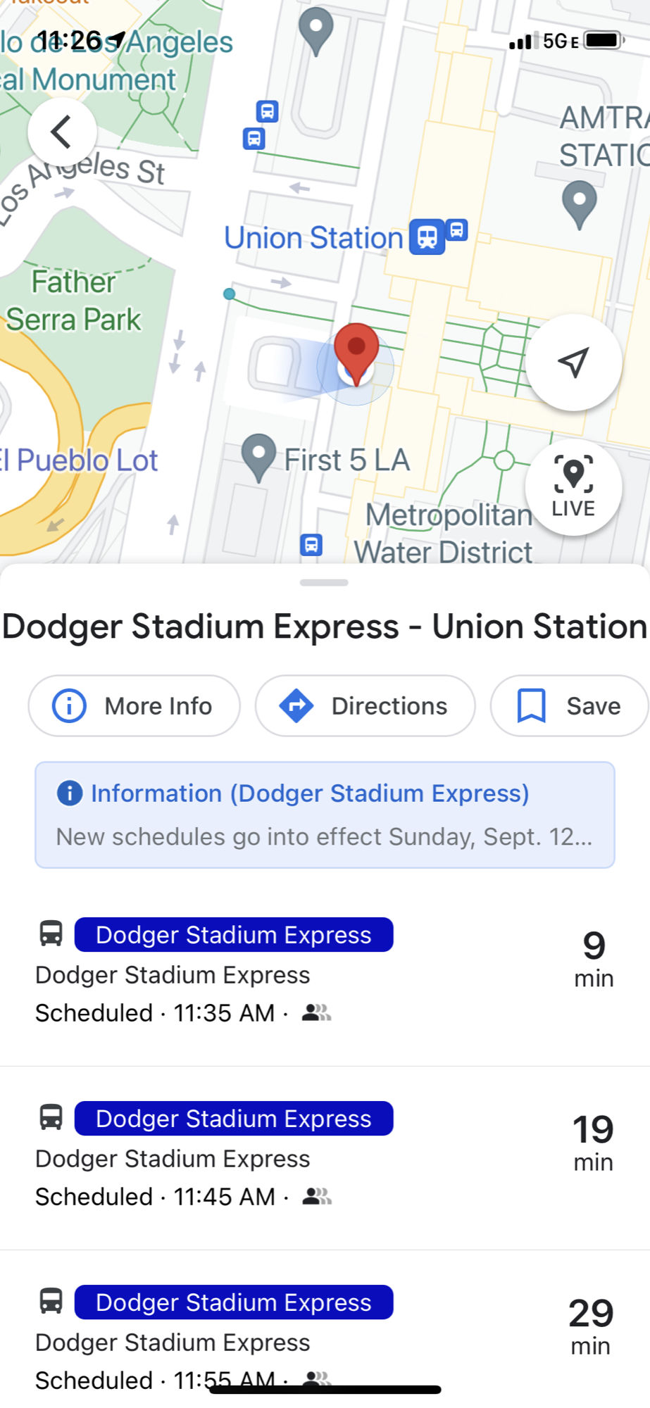 Dodger Stadium Express Route