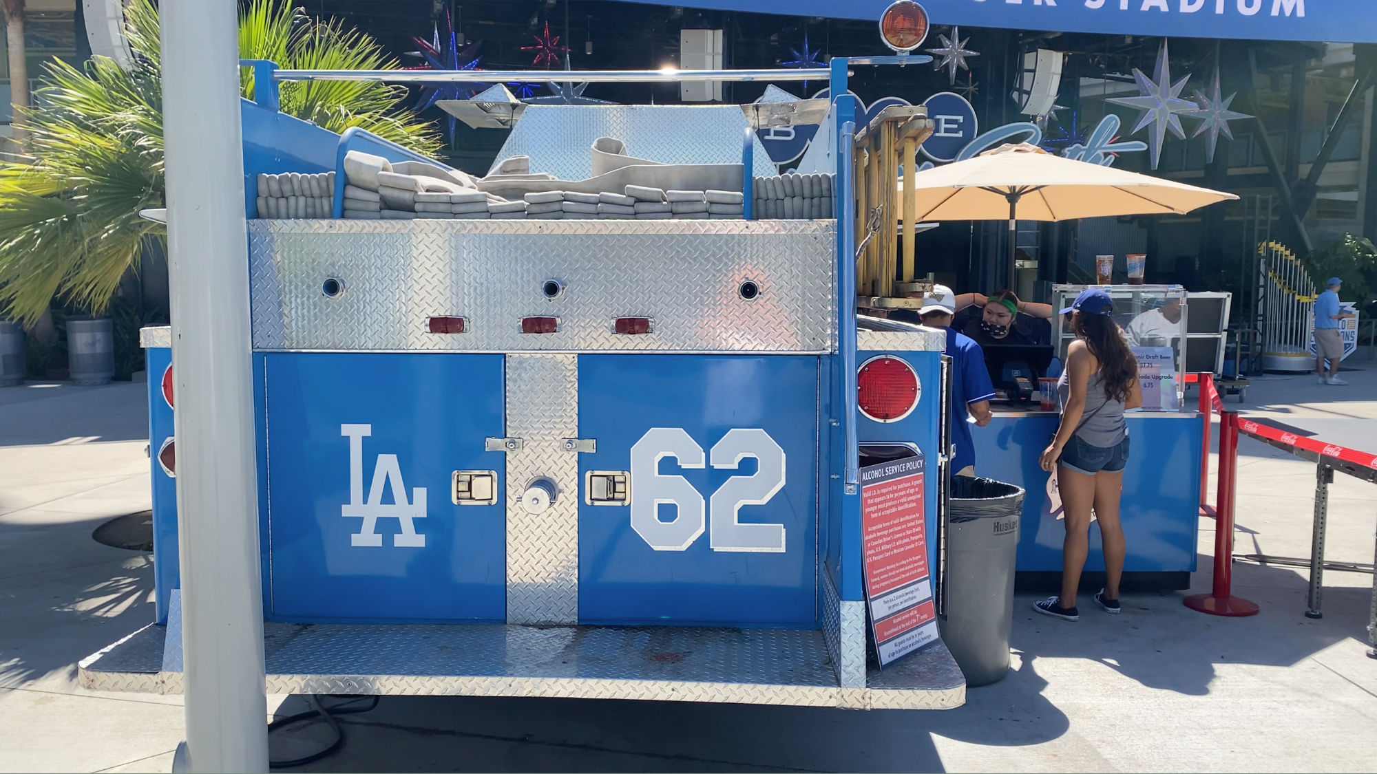 Dodger Stadium Firetruck Beer Booth