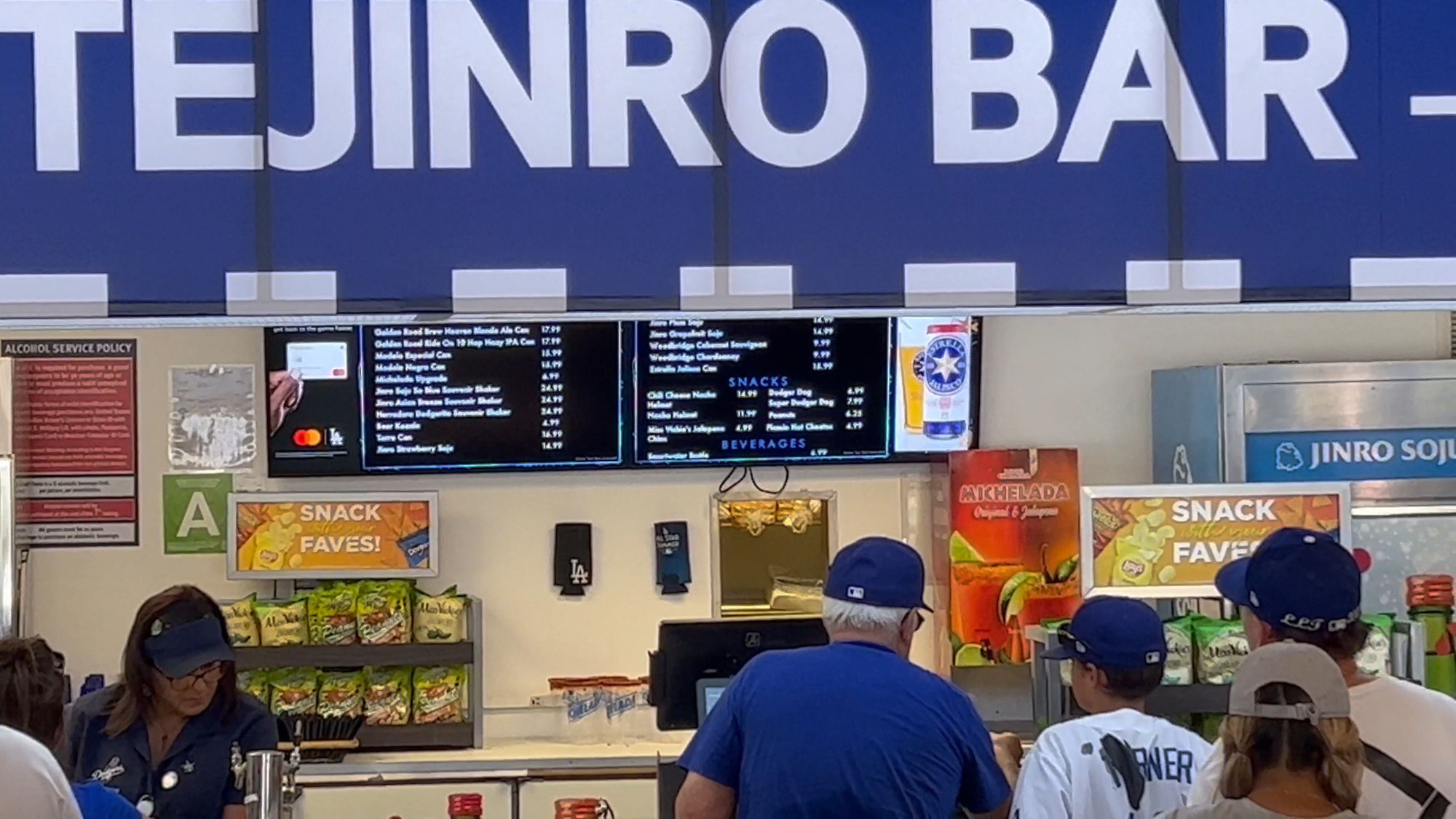 Dodger Stadium Hitejinro Bar Menu