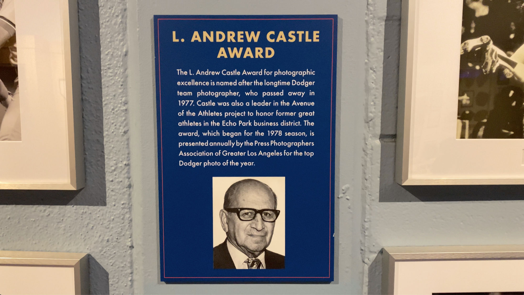 L Andrew Castle Award Dodger Stadium L Andrew Castle Award