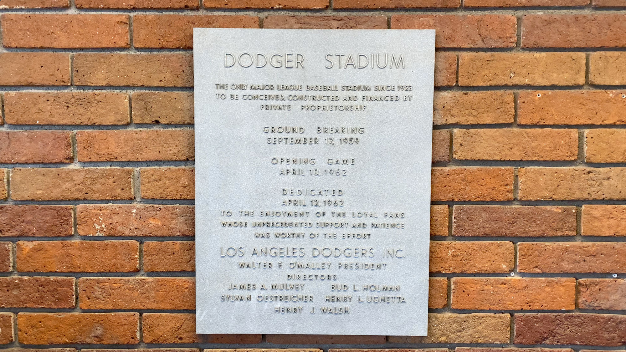 Private Proprietorship Dodger Stadium Private Proprietorship